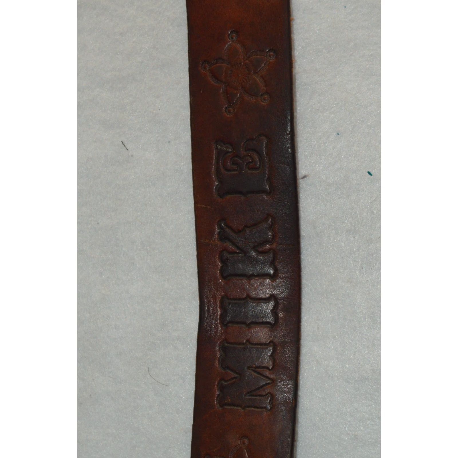 Vintage VINTAGE tooled leather belt Mike 1978 International Finals Rodeo Hesston Belt Mens 38 Brown Leather Western Bohemian Style Size 38 - 4 Thumbnail