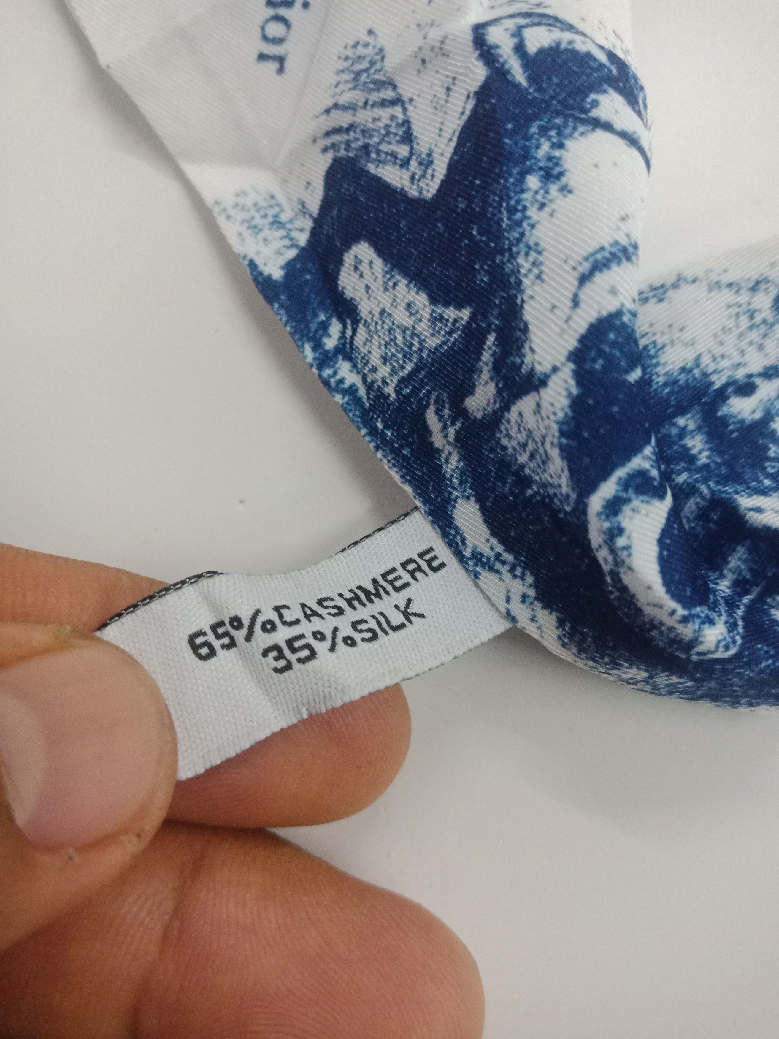 Christian Dior Monsieur Christian Dior Silk Toile De Jouy Mitzah Scarf Blue #E Size ONE SIZE - 6 Thumbnail