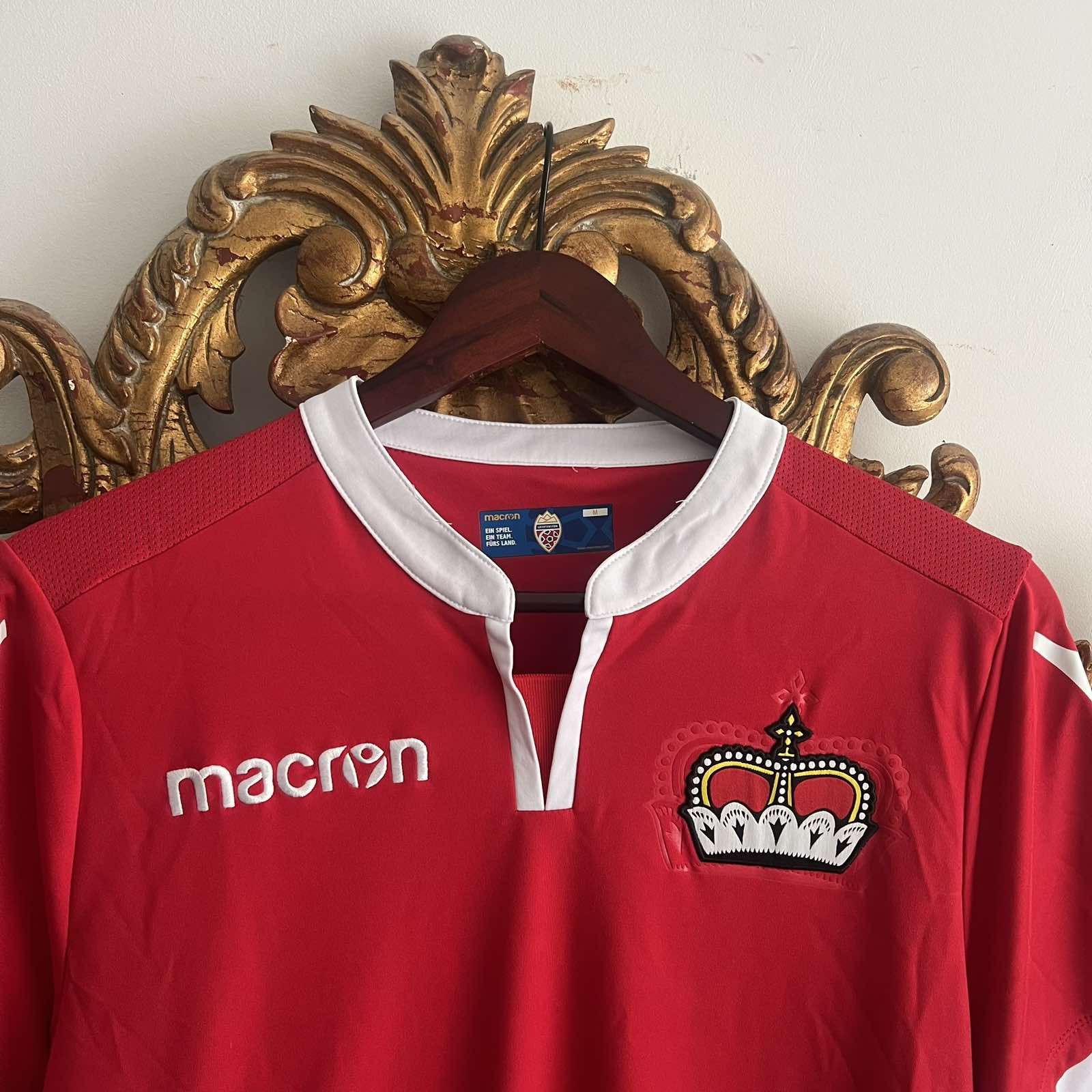 Macron Macron Liechtenstein Away Red football shirt Soccer Sz M Size US M / EU 48-50 / 2 - 4 Thumbnail