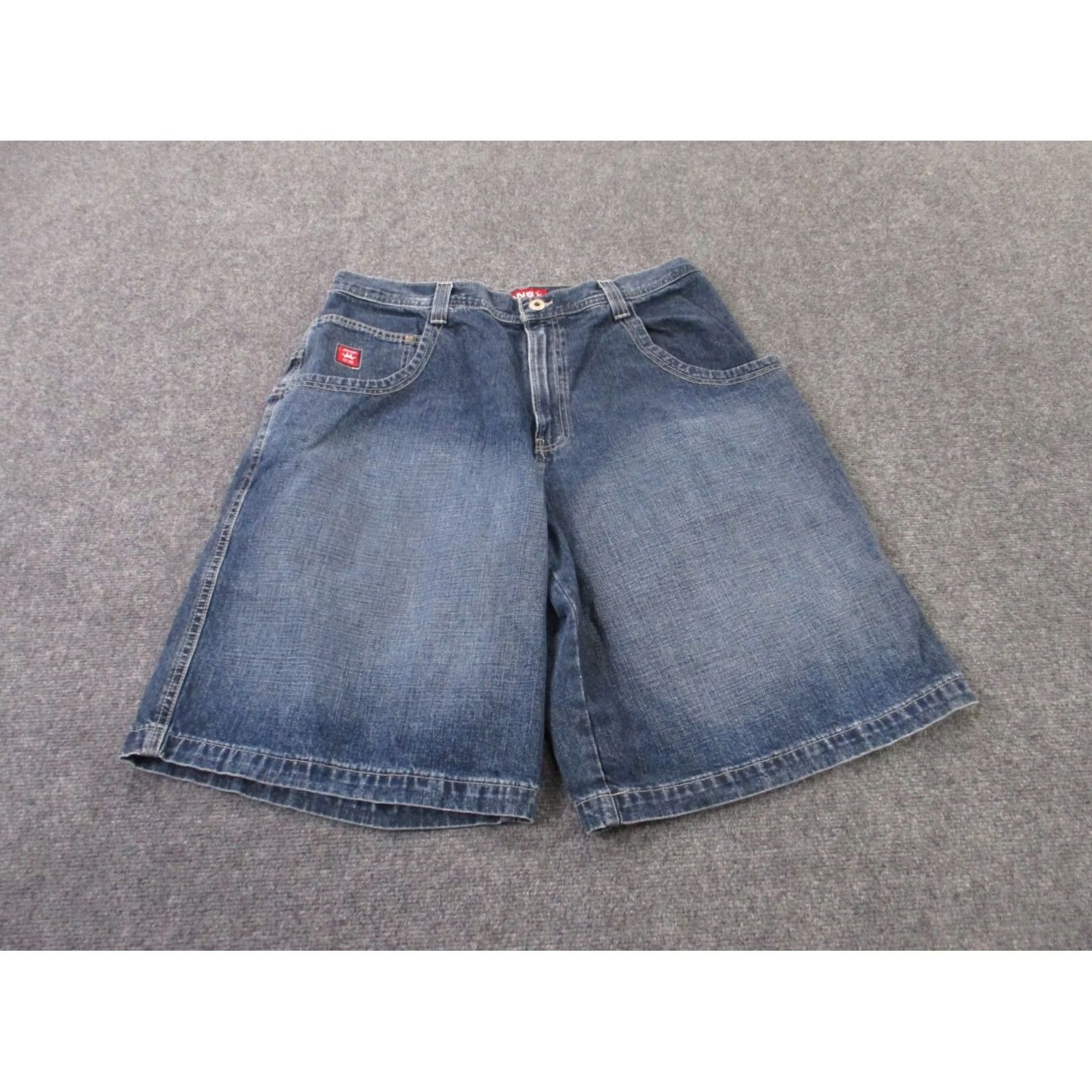 JNCO JNCO Jeans Shorts 38 Blue Denim Bermuda Mens Wide Leg Logo Dragon Embroided Skater Y2K Size US 36 / EU 52 - 3 Thumbnail