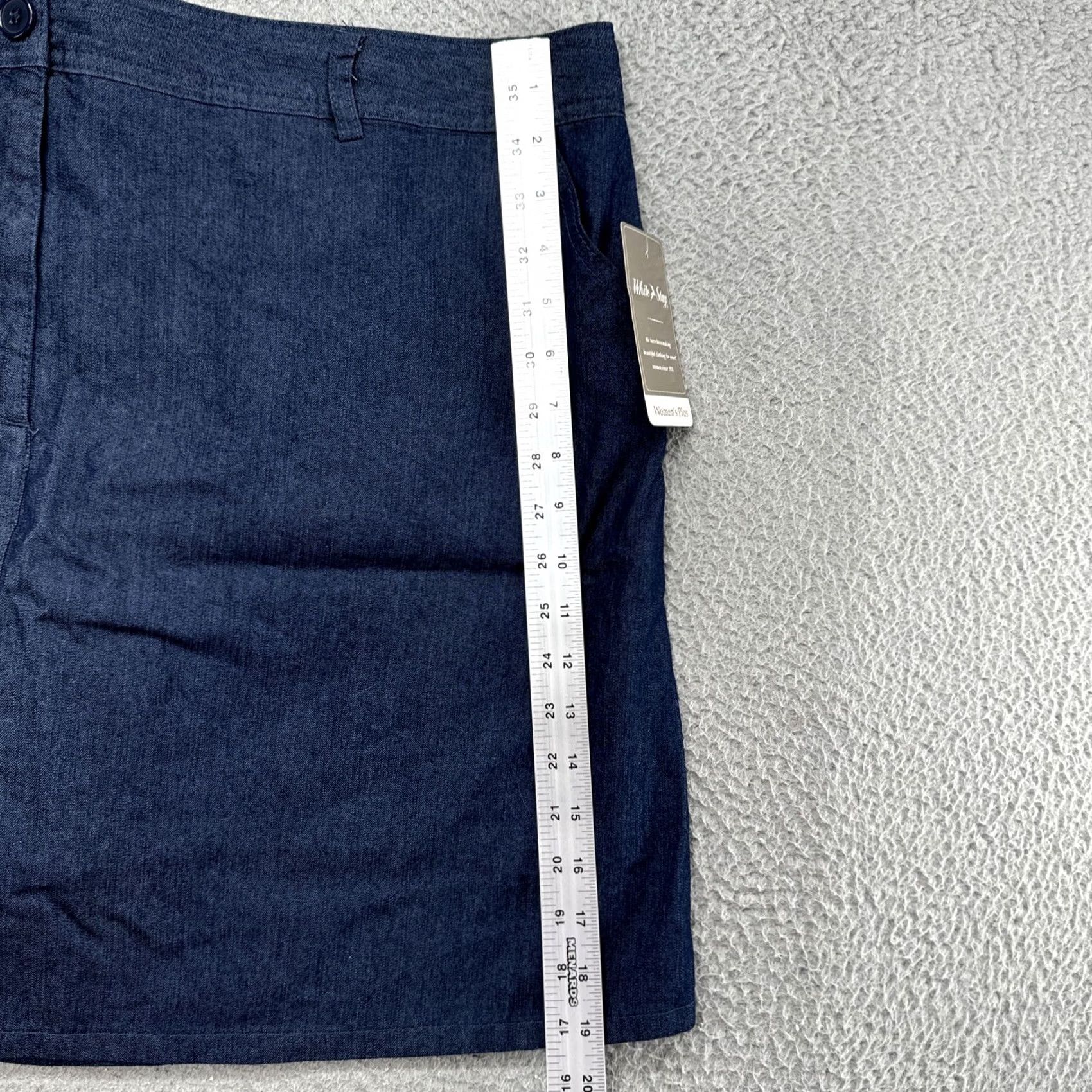 Vintage VINTAGE White Stag Denim Skort Skirt Midi Plus Size 18 Blue A-Line Pockets 90s Ba Womens Size 40" / US 18 - 5 Thumbnail