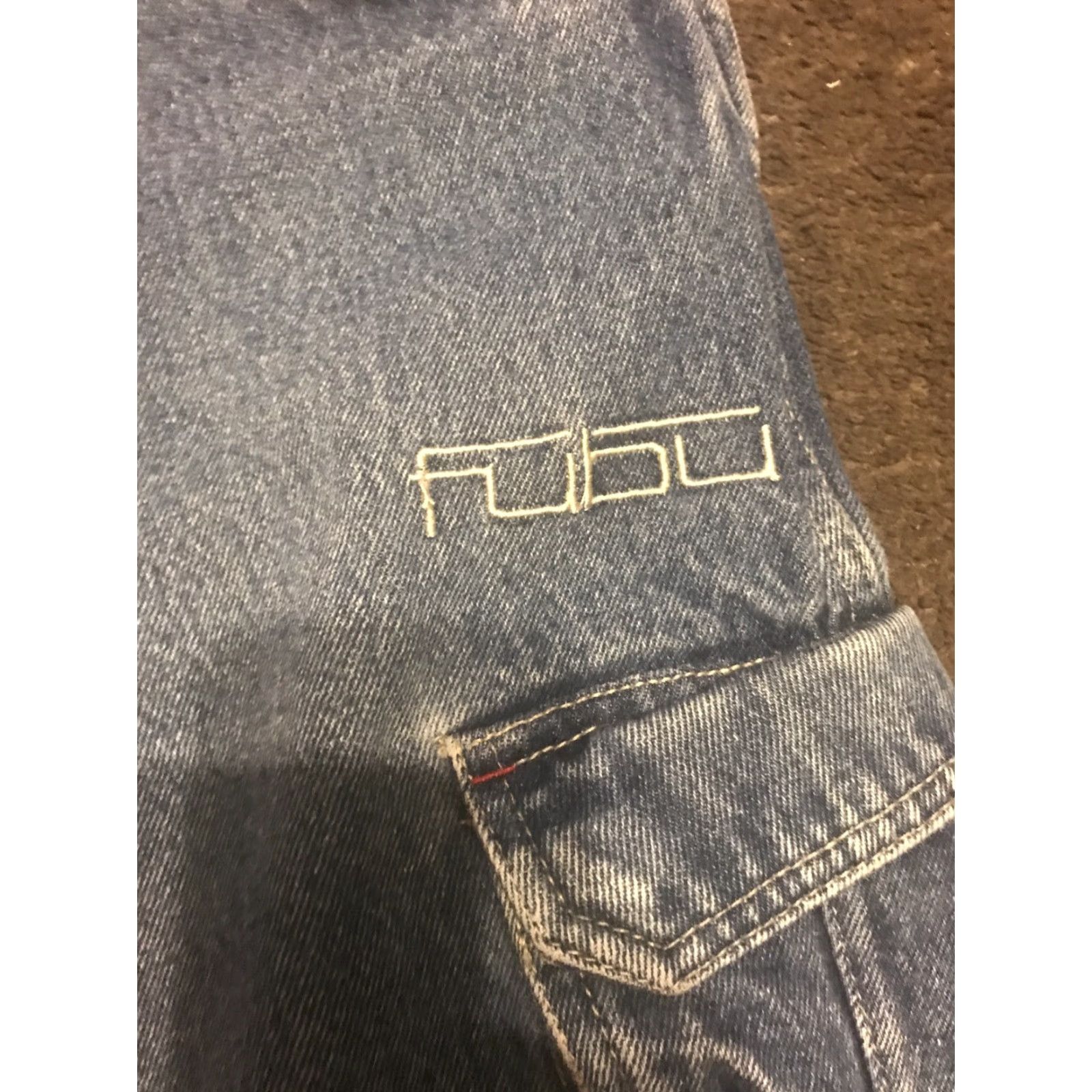 Fubu Vintage FUBU Shorts Mens 38 Blue Denim Baggy Cargo Pocket 5-Pocket Design JNCO Cargo Shorts Mens Regular Blue Denim Size US 38 / EU 54 - 2 Thumbnail