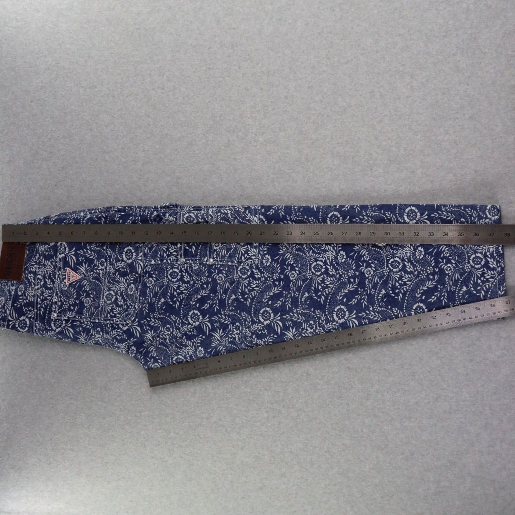 Guess GUESS Mens Jeans 32 Paisley Denim Carpenter Straight Fit Blue 27in Inseam Regular Size 32 Men Size US 32 / EU 48 - 3 Thumbnail