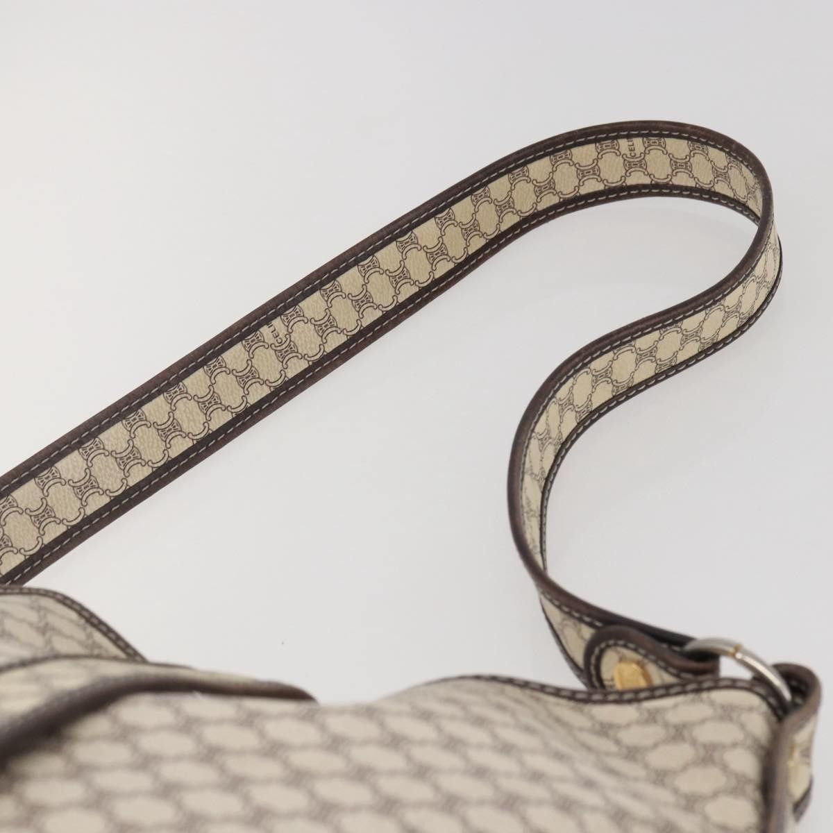 Celine CELINE Macadam Canvas Shoulder Bag Pvc Leather White Gold Size ONE SIZE - 8 Thumbnail