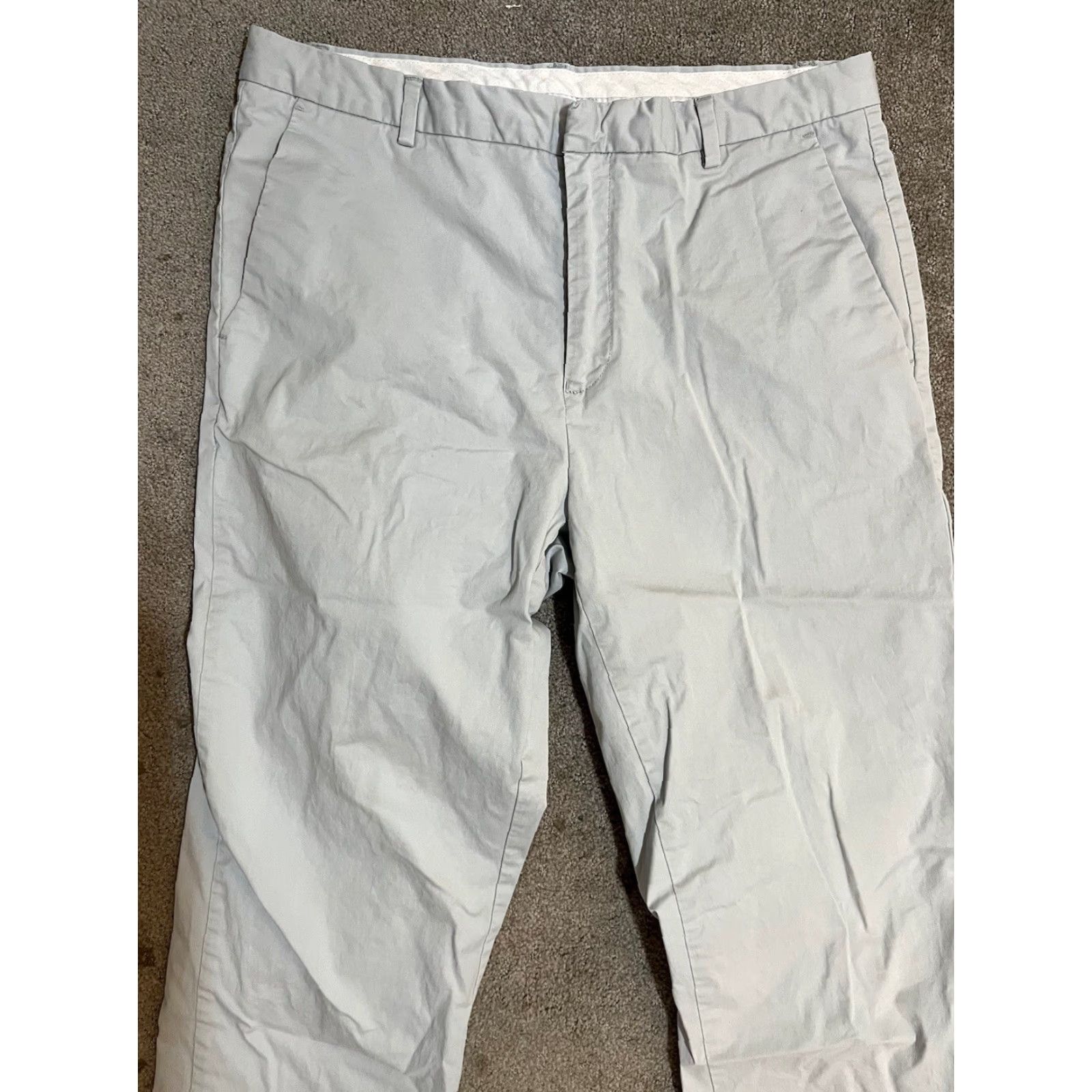 Calvin Klein CALVIN KLEIN Chino Pants Men Blue 32x30 Flat Front Straight 4-Pocket Casual Summer Winter Fall 32 Regular Size US 32 / EU 48 - 2 Thumbnail