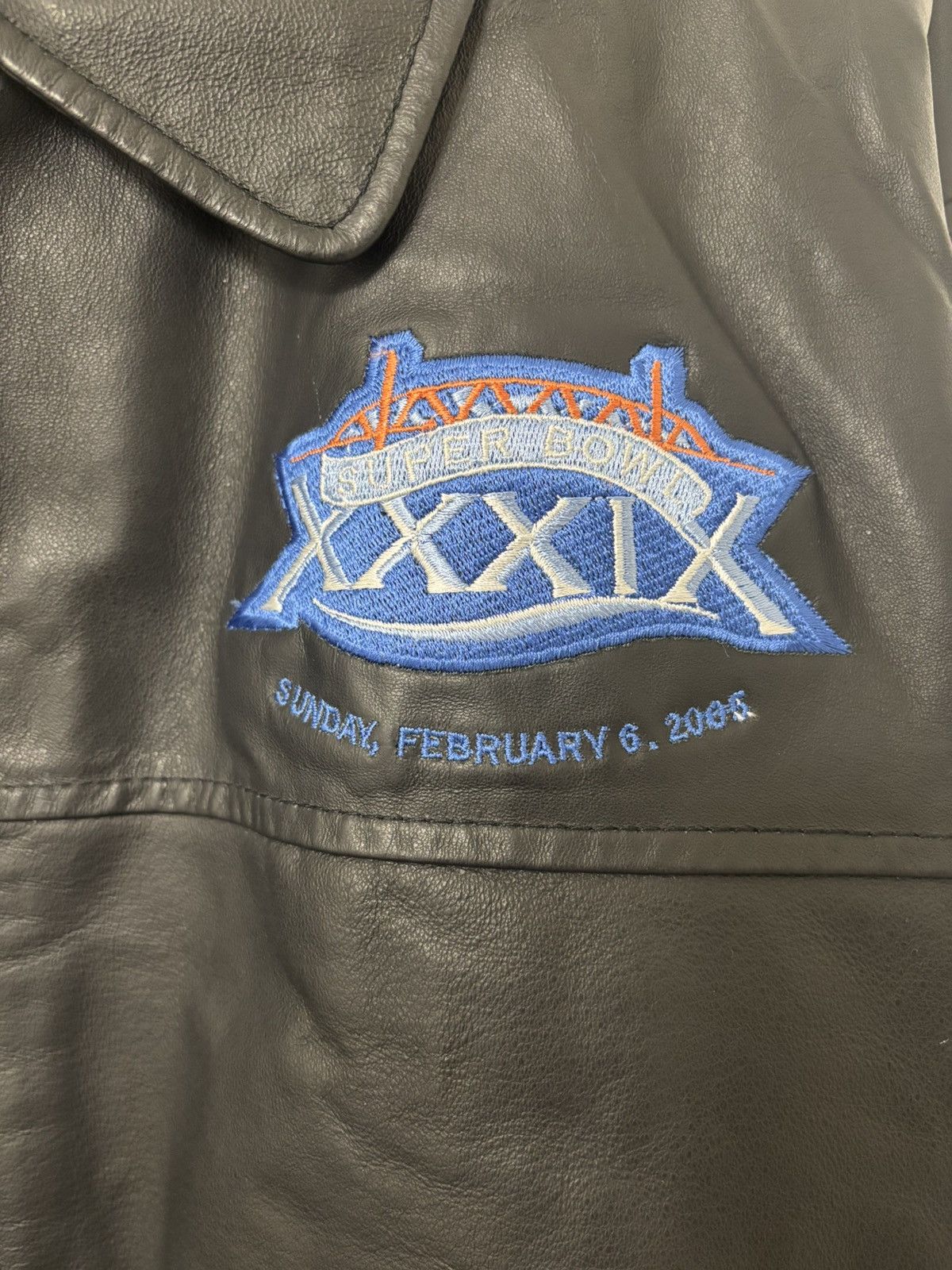 NFL Super Bowl XXXIX Leather Jacket Size US L / EU 52-54 / 3 - 3 Thumbnail