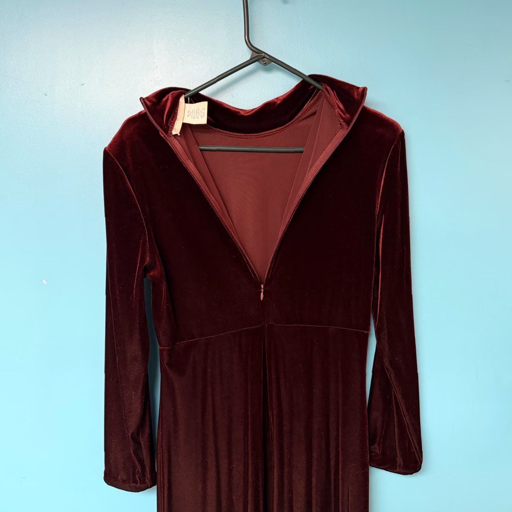 Velvet VINTAGE Jessica Holbrook Dress Long Sleeve Velvet Maxi 10 Burgundy Red Mock Neck Formal Party/Cocktail Womens Girls Mens Size L / US 10 / IT 46 - 7 Thumbnail