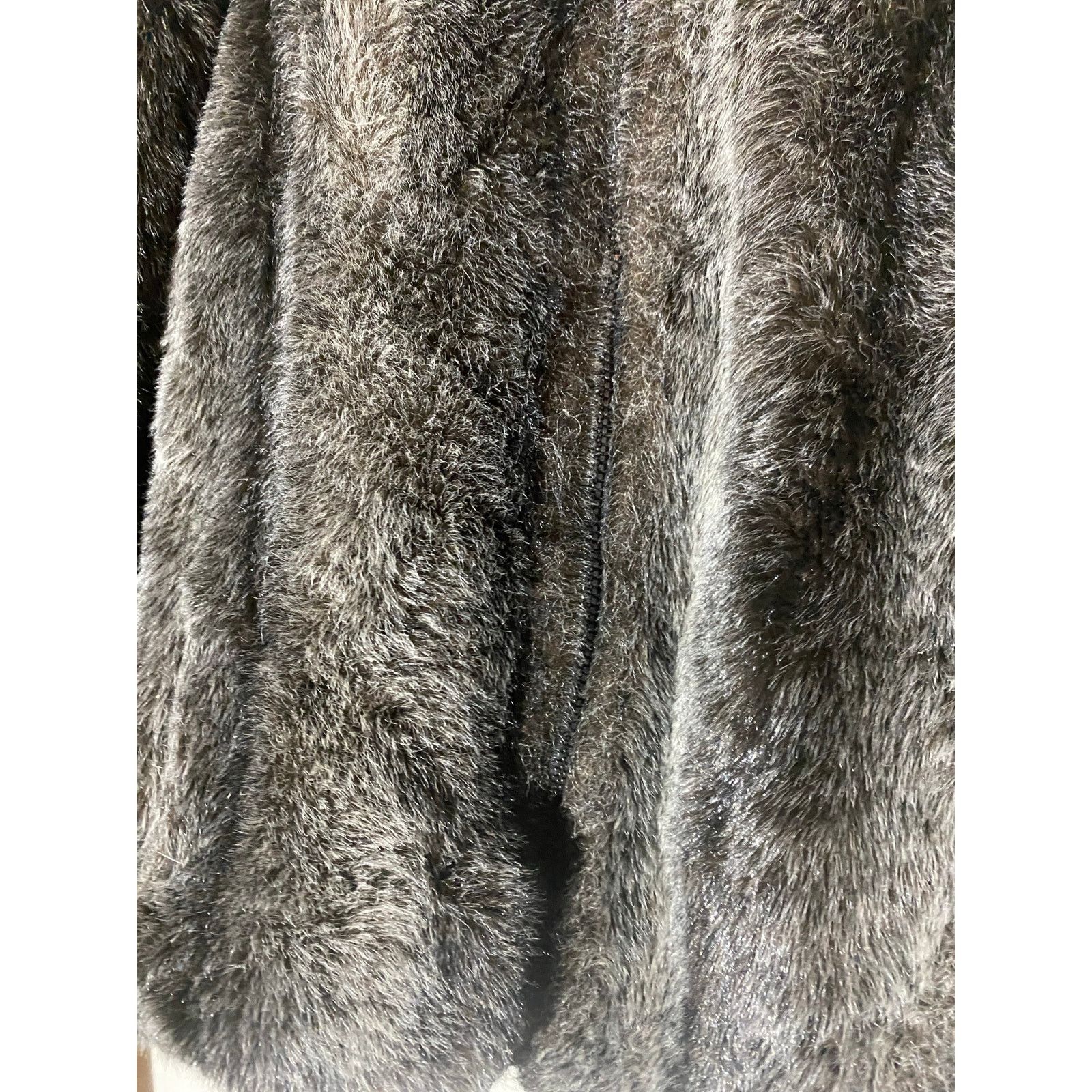 Olympia Le-Tan Vintage Olympia Limited Black & Gray Faux Fur Coat Women's L Size L / US 10 / IT 46 - 7 Thumbnail