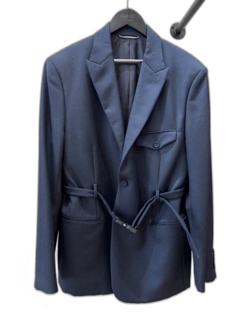 Dior Dior Dark Blue Suit Jacket with Belt Design Size US L / EU 52-54 / 3 - 1 Thumbnail