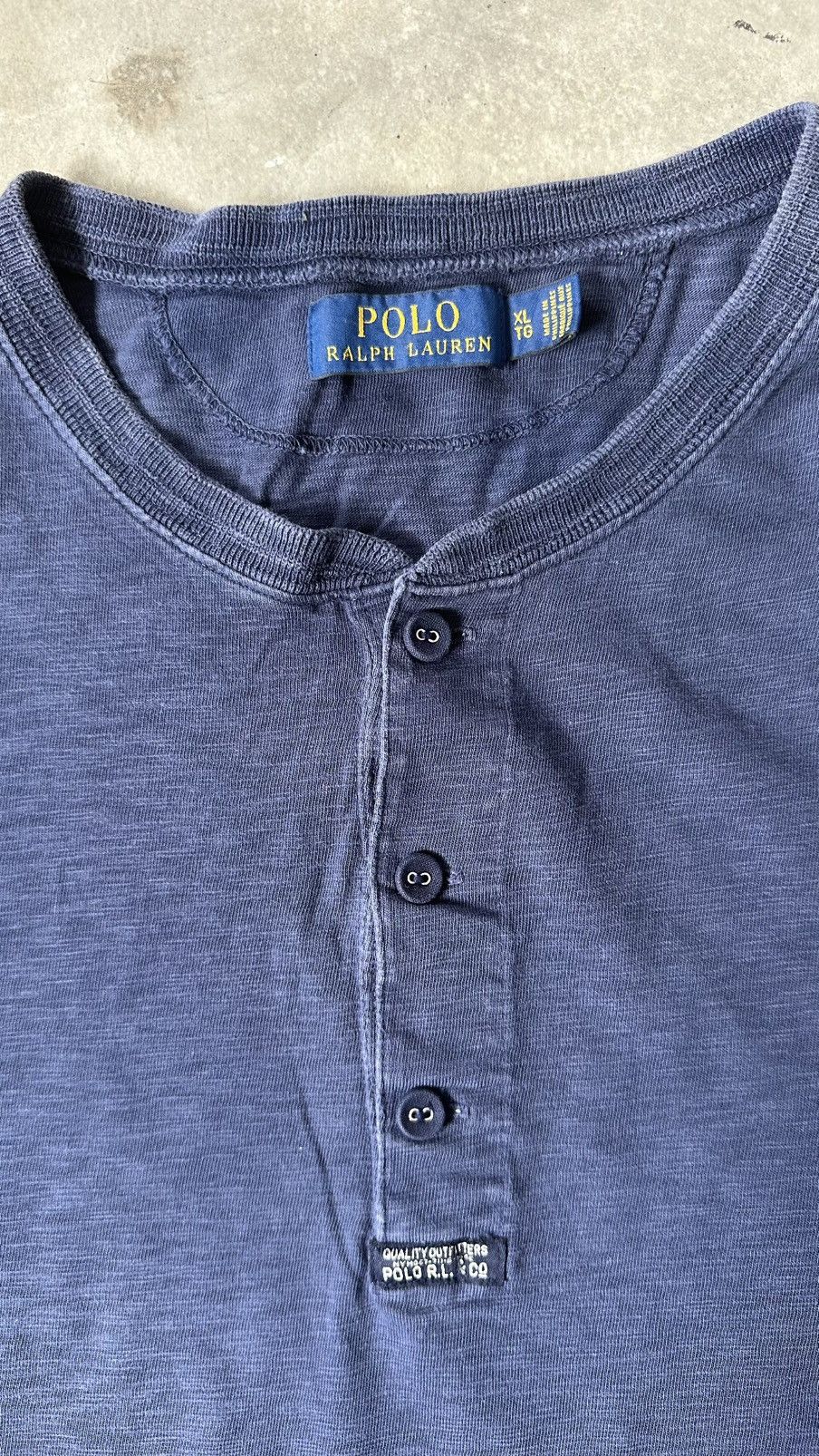 Polo Ralph Lauren VINTAGE POLO RALPH LAUREN WELL FADED LONG SLEEVE BUTTON TEE Size US L / EU 52-54 / 3 - 4 Thumbnail