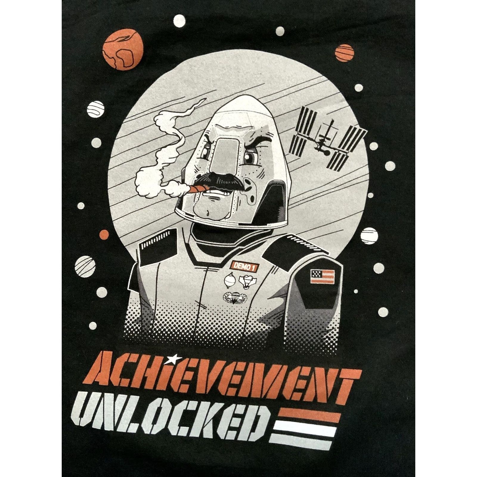 Vintage Achievement Unlocked T-Shirt Black Captain Cone Head Graphic Cigar Smoke Sz. XL Mens XL Size US XL / EU 56 / 4 - 5 Thumbnail