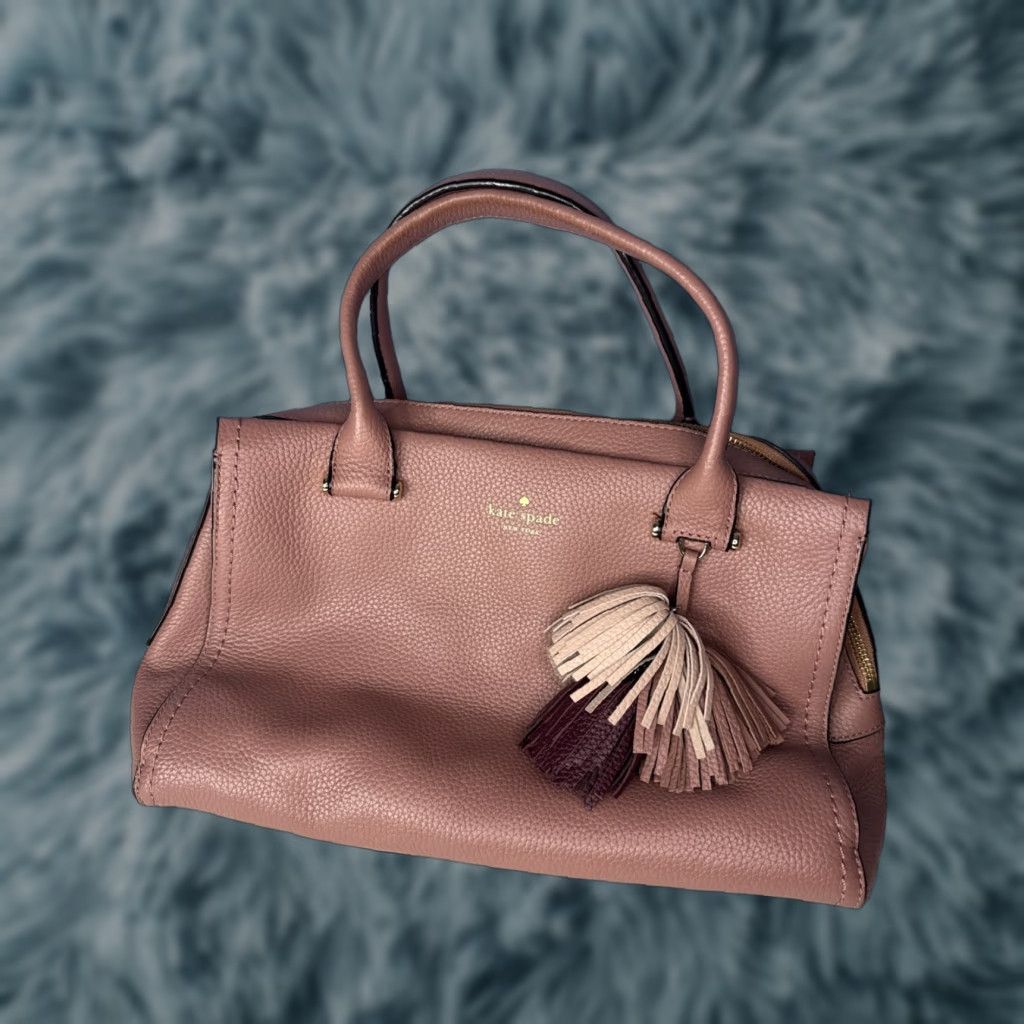 Vintage VINTAGE Kate Spade Palmer Drive Maryam Large Satchel Nutmeg Pink Tassels Kate Spade New York Satchel/Top Handle Bag Women Large Leather Tassel Size ONE SIZE - 1 Thumbnail