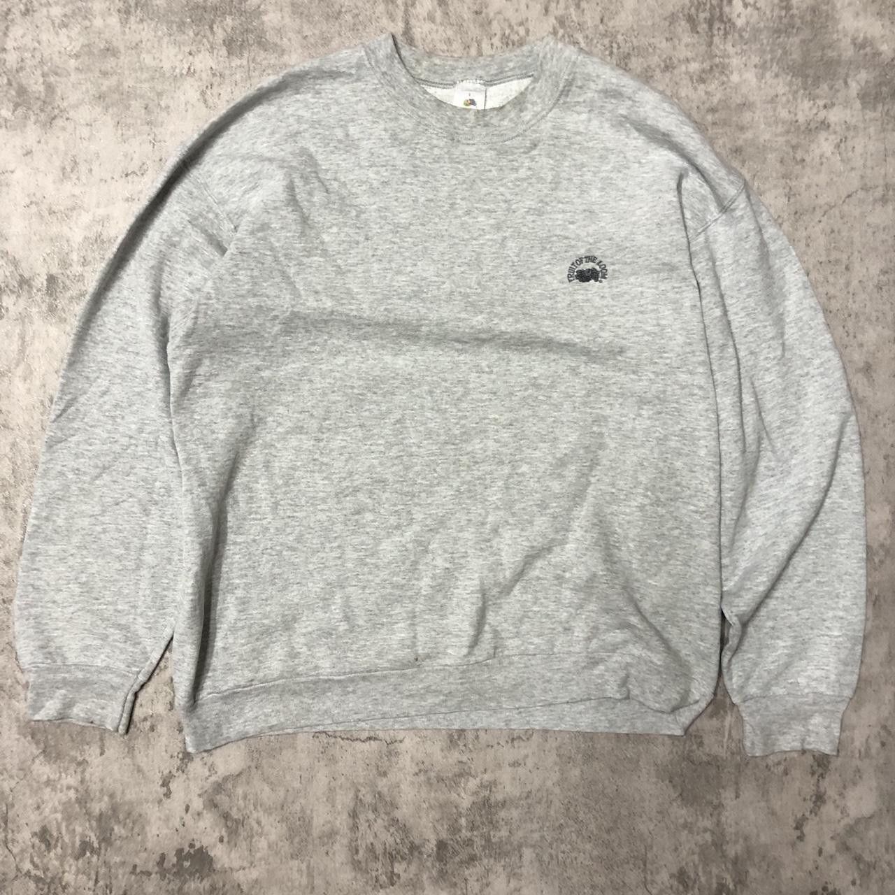 Fruit Of The Loom Grey vintage sweatshirt with embroidered logo clothing Size US L / EU 52-54 / 3 - 1 Thumbnail