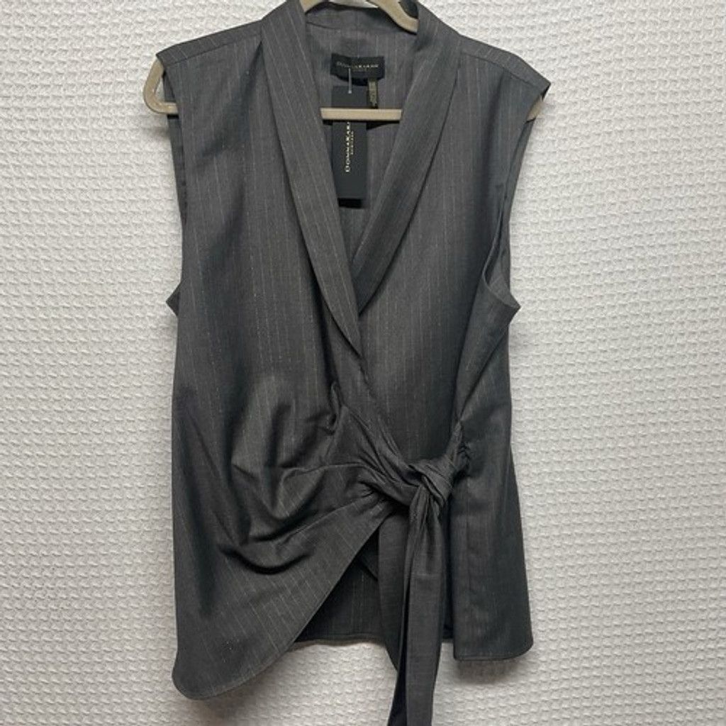 Donna Karan NWT Donna Karan New York Pinstripe Wrap Vest/Blazer Women XL Size XL / US 12-14 / IT 48-50 - 1 Thumbnail