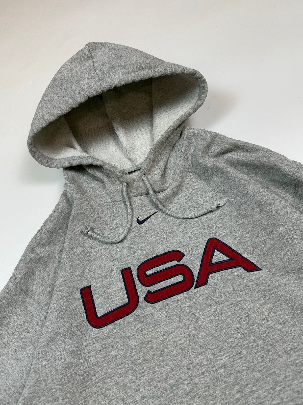 Nike × Vintage Vintage 90s Nike USA football centre swoosh hoodie Size US XL / EU 56 / 4 - 2 Thumbnail