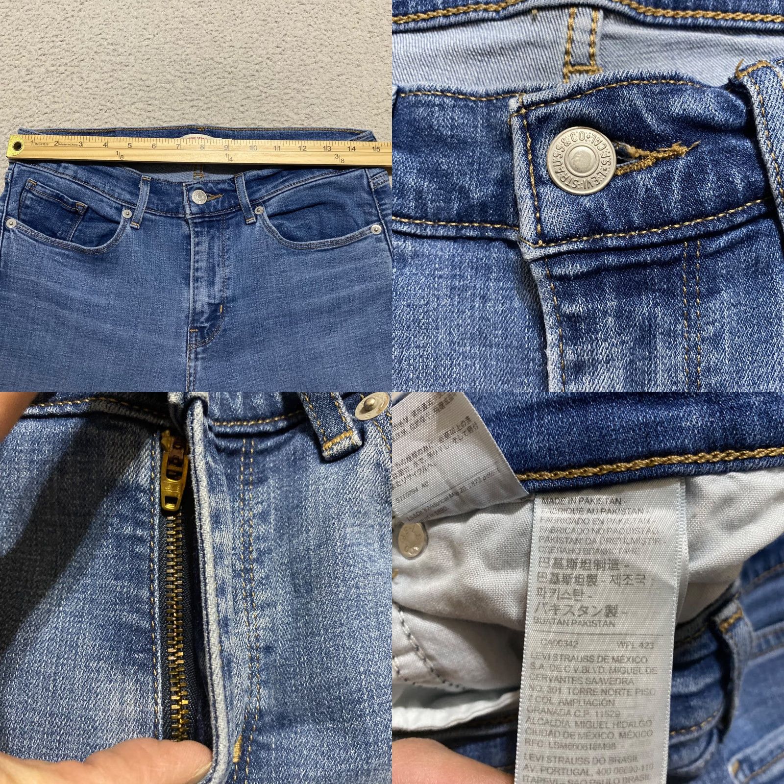Levi's Levi's Jeans Women Mid Rise Straight 5-Pocket Denim Blue XS-XL Medium Wash 31in Inseam Size 29" - 8 Thumbnail