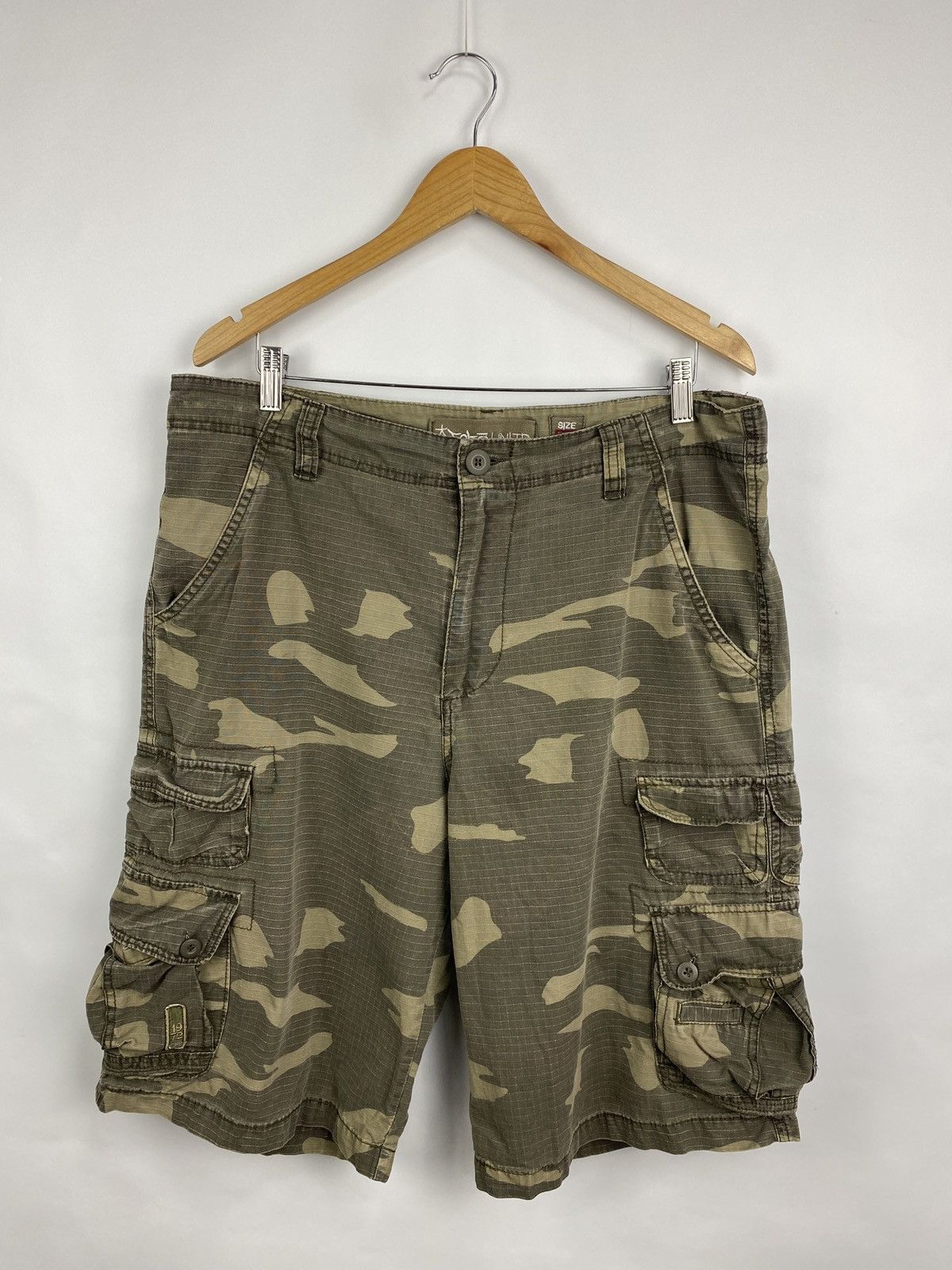 Ecko Unltd. 🇺🇸 Vintage 90s Ecko Unlimited Rap Japan Military Cargo Shorts Size US 34 / EU 50 - 2 Thumbnail