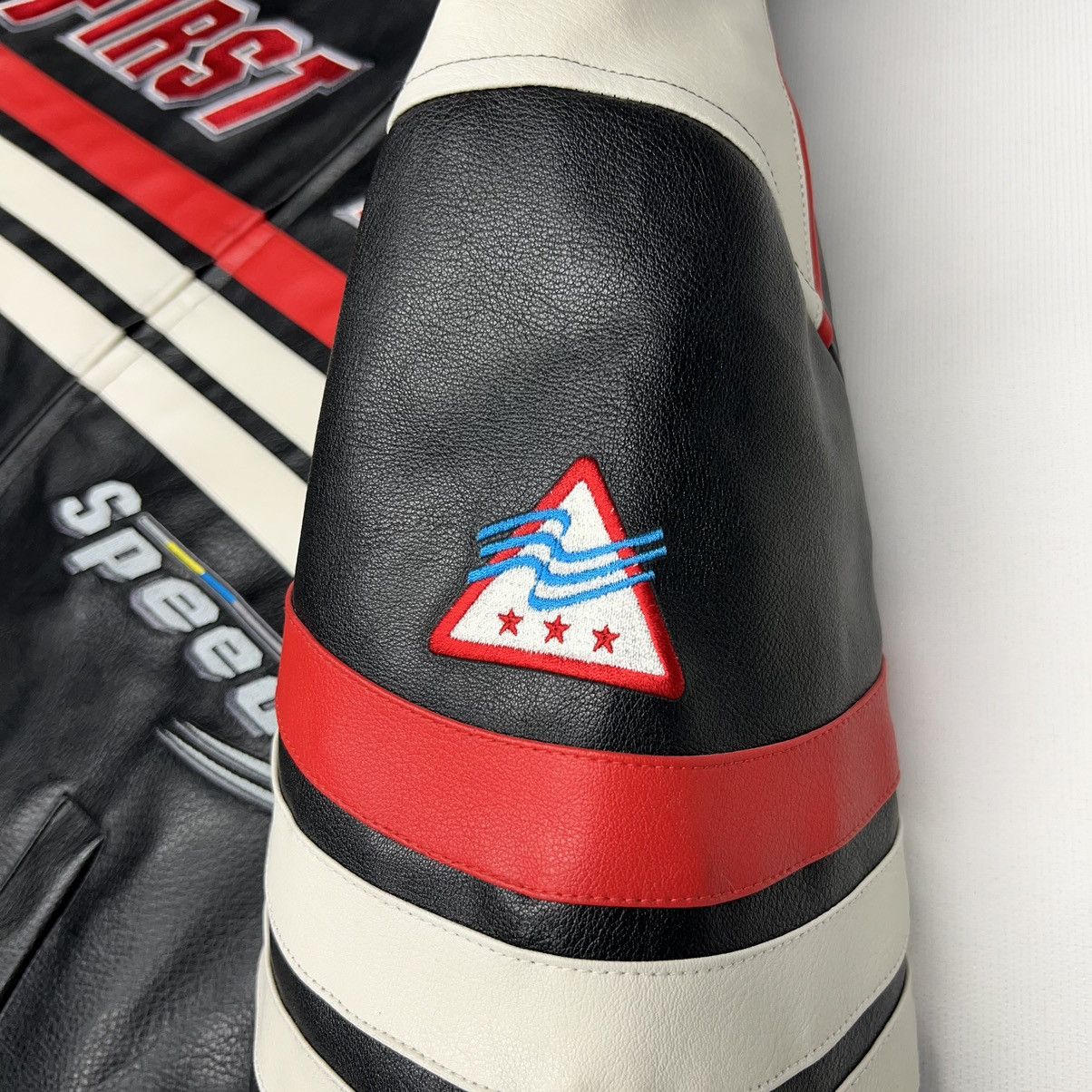 Vintage VTG First Down Leather Racing Jacket Black Coat Gear Zip Y2K Size US M / EU 48-50 / 2 - 15 Thumbnail