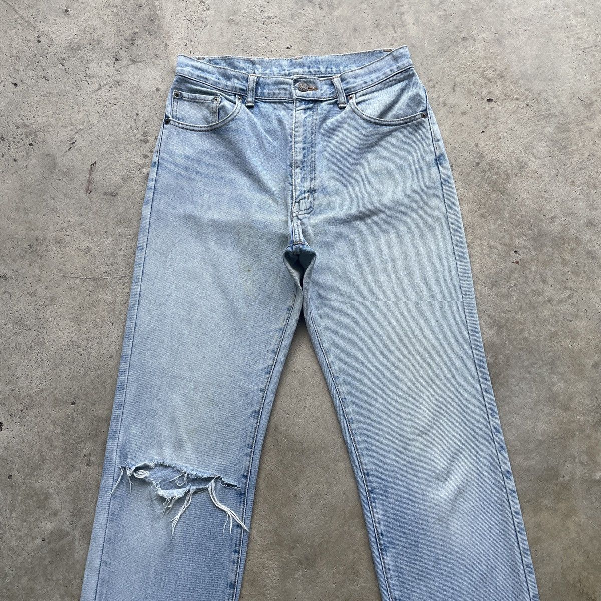 Japanese Brand × Jean × Vintage W30 Vintage Japan Wash Jeans Ripped Pants Denim Distressed Size US 30 / EU 46 - 3 Thumbnail