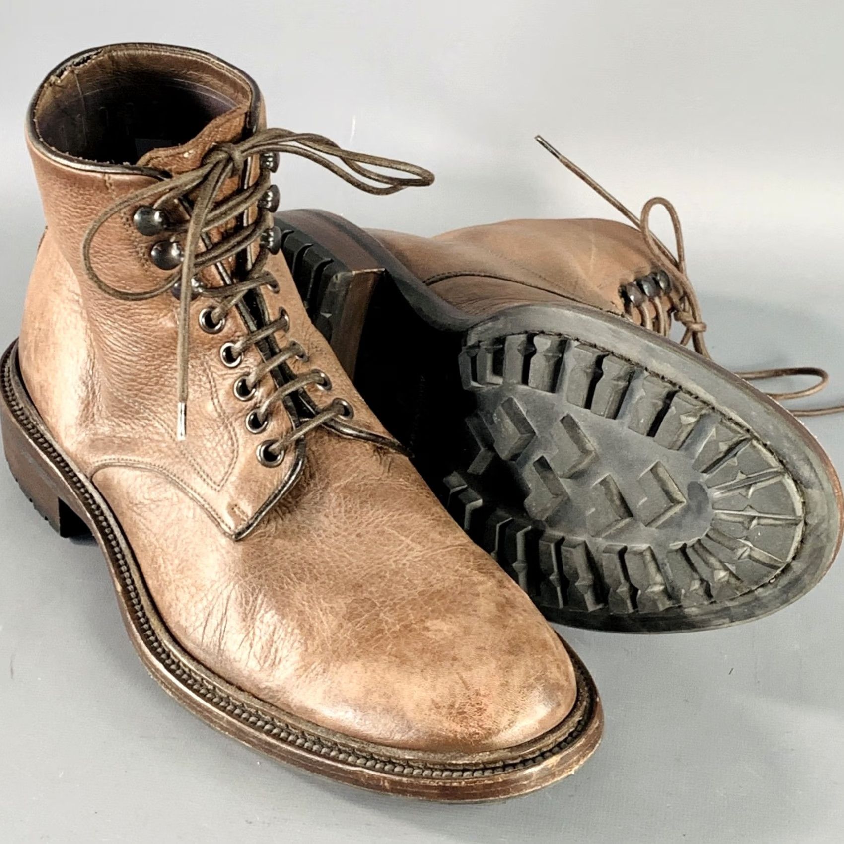 Vintage BARNEY'S NEW YORK Leather Lace-Up Boots Size 9 Brown Size US 9 / EU 42 - 5 Thumbnail