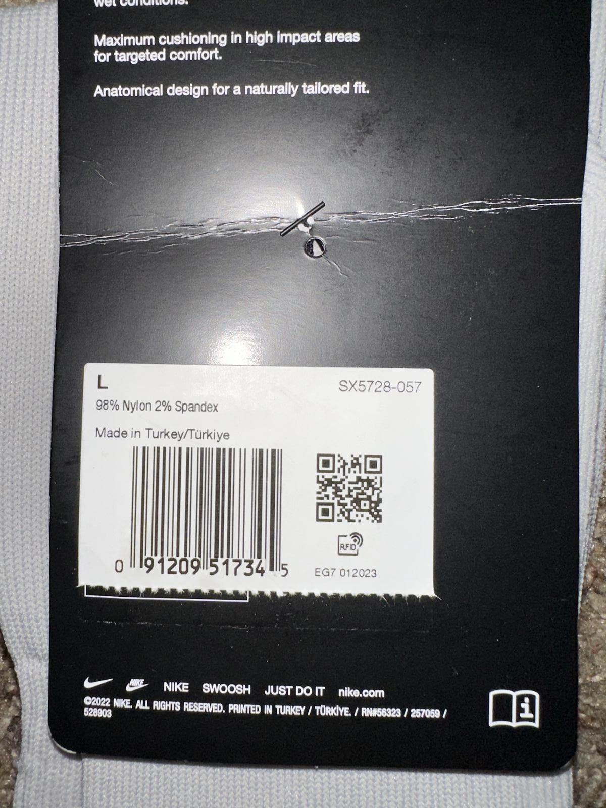 Nike Nike Classic III Soccer Grey Sock Size ONE SIZE - 6 Thumbnail
