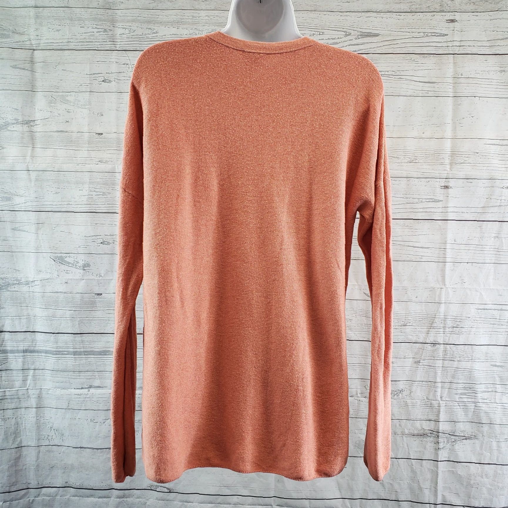 J. Jill J Jill Womens Knit Top Sz S Solid Orange Long Sleeve Cotton Shirt Size S / US 4 / IT 40 - 4 Thumbnail