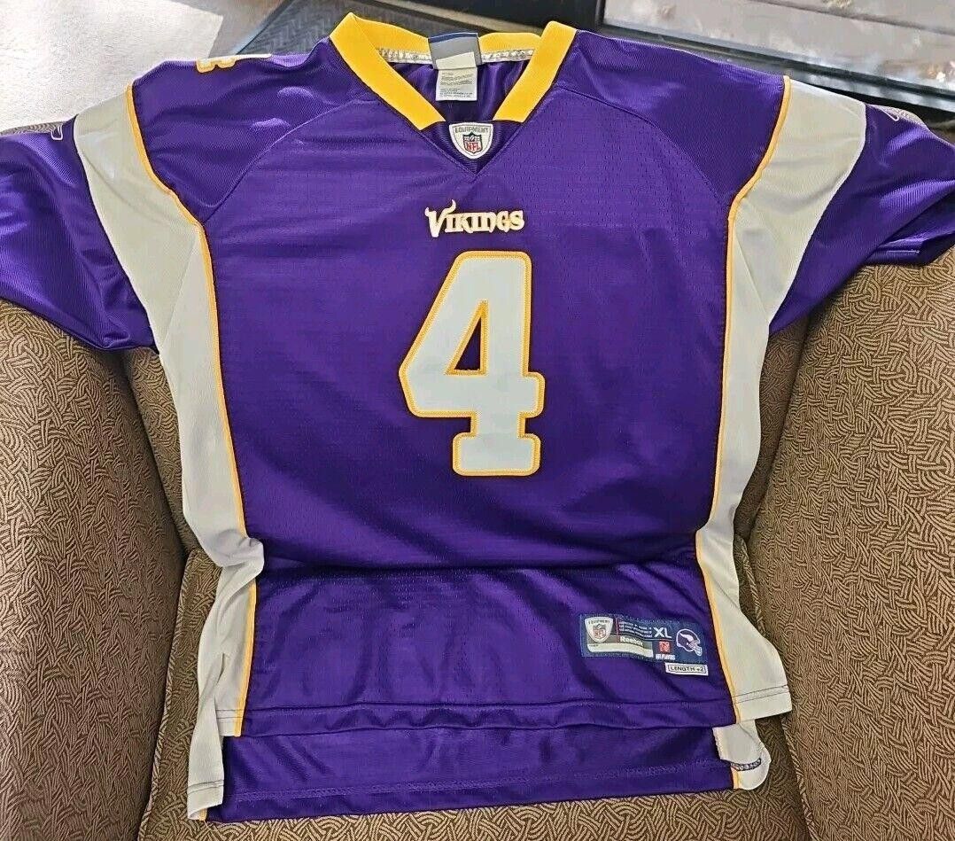 Reebok Reebok Brett Favre Onfield Stitched #4 Vikings NFL Youth XL Size ONE SIZE - 1 Thumbnail