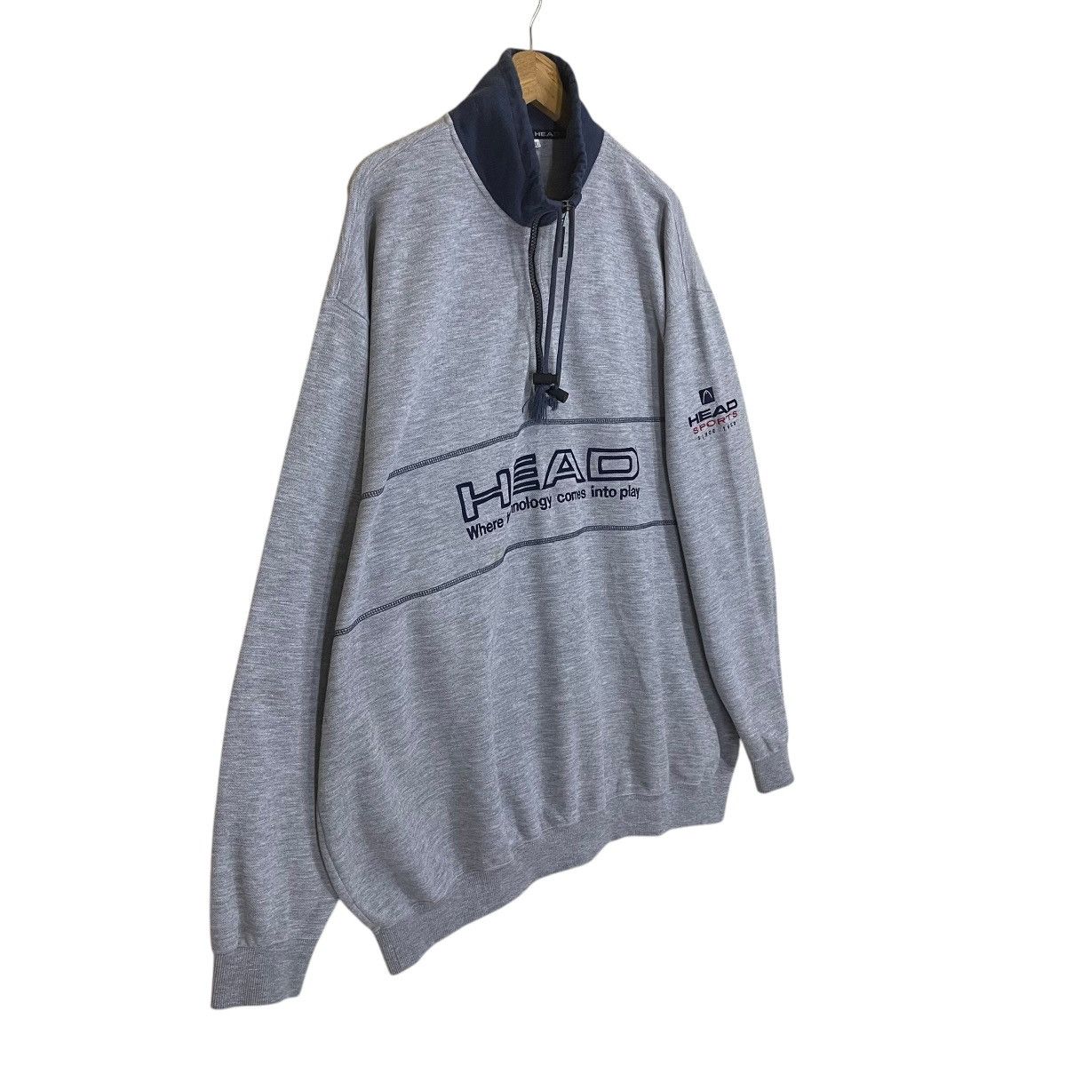 Japanese Brand × Vintage Vintage 90s Head Halfzip Sweatshirt Size US XXL / EU 58 / 5 - 2 Thumbnail