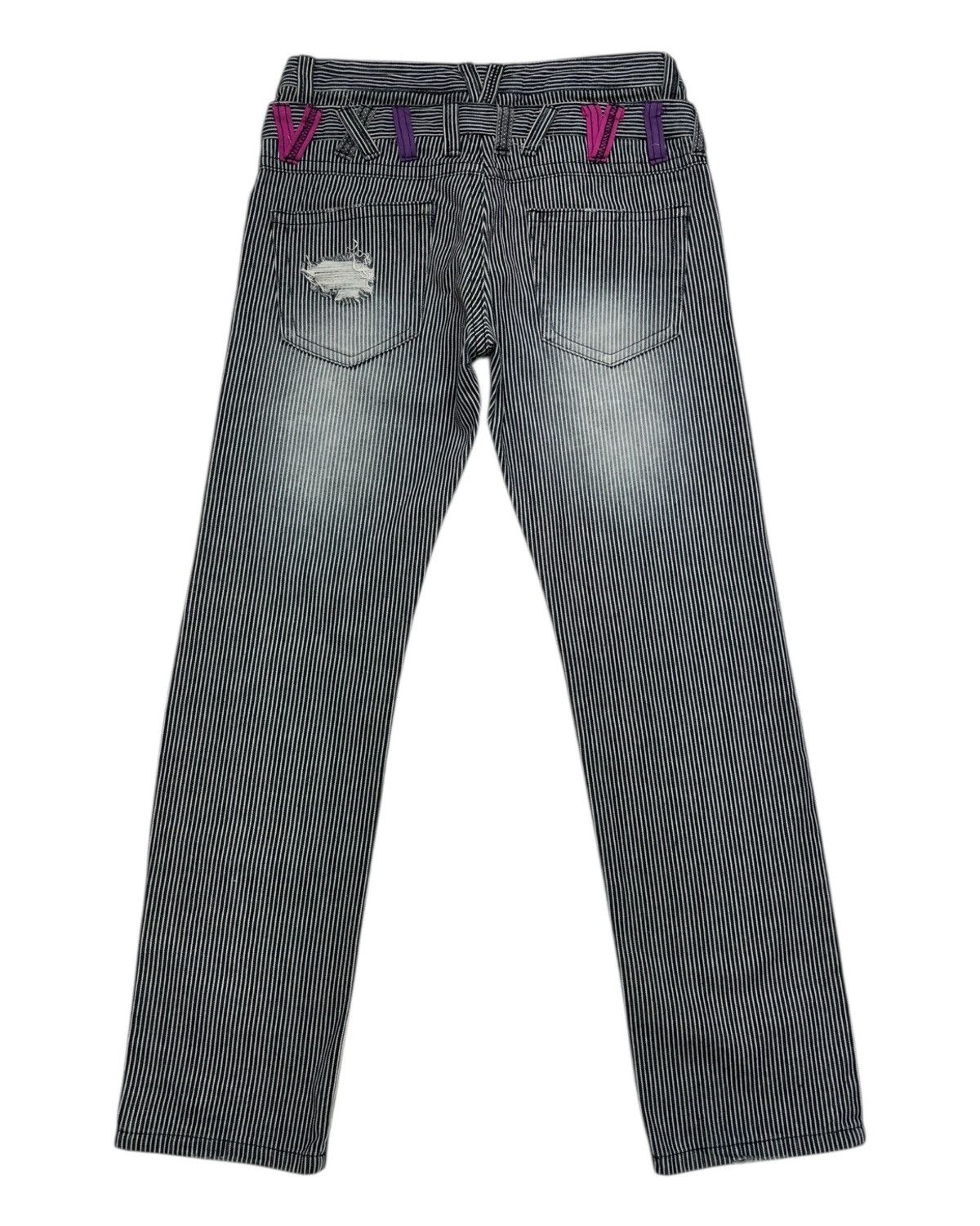 Seditionaries Colza Double Waist Striped Punk Distressed Denim Jeans Size 32" / US 10 / IT 46 - 8 Thumbnail