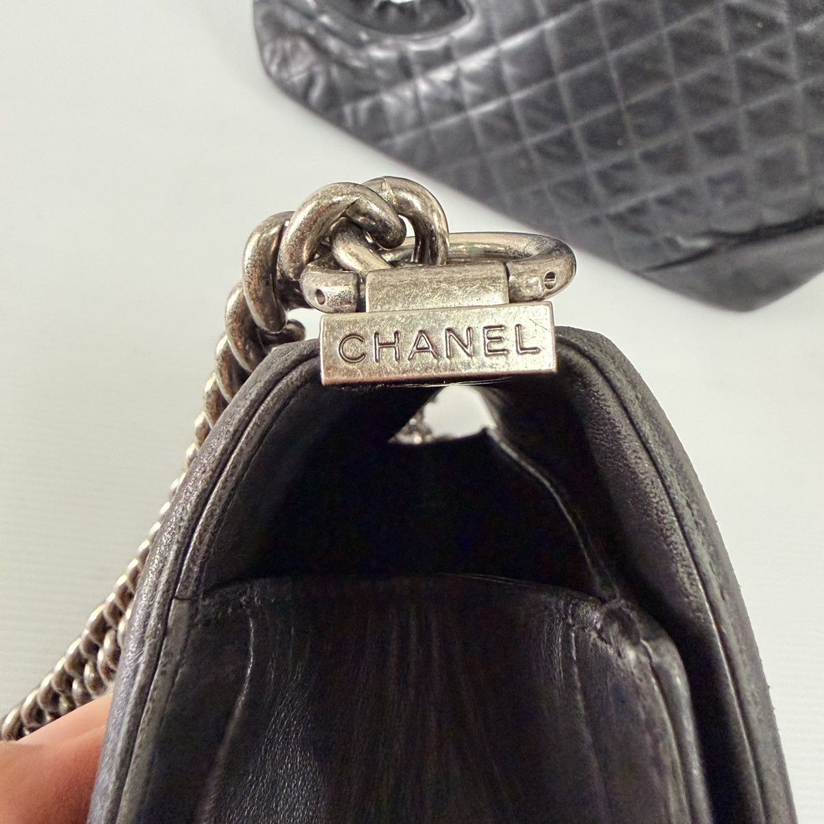 Chanel Chanel Le Boy Black Lambskin Small Shoulder Bag Size ONE SIZE - 17 Thumbnail