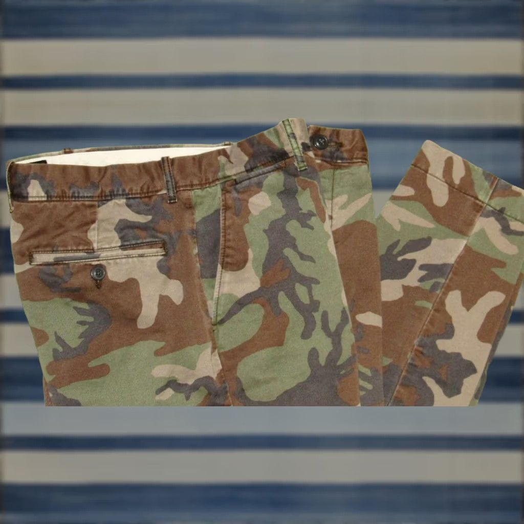 Vintage J CREW Chino Pants 770 Straight Cotton Camo 32 x 28 Mens Size US 32 / EU 48 - 1 Thumbnail