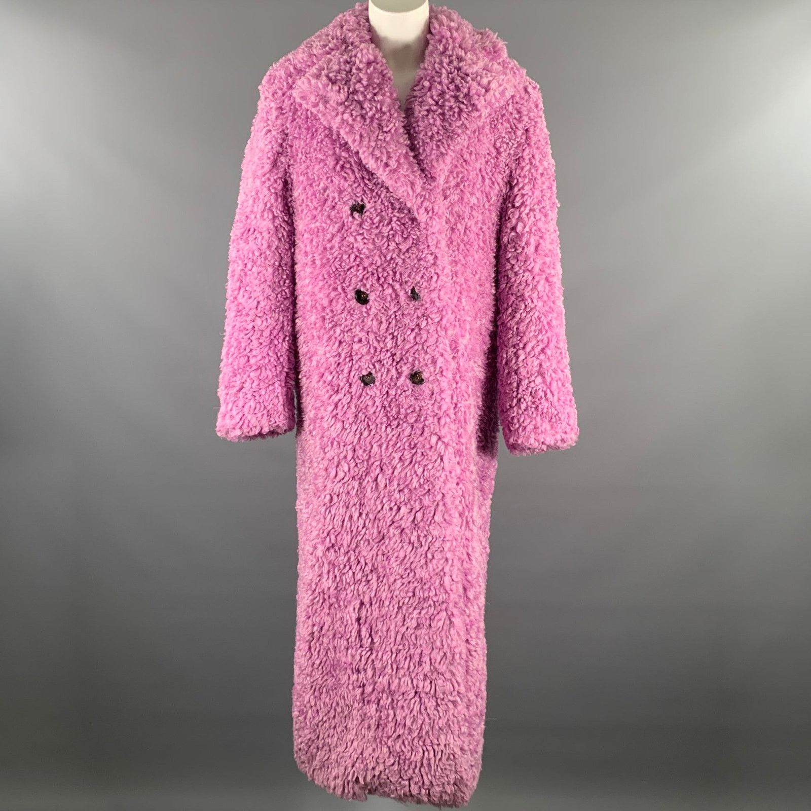 HUISHAN ZHANG HUISHAN ZHANG Size 8 Lavender Faux Fur Notch Lapel Coat Size M / US 6-8 / IT 42-44 - 1 Thumbnail