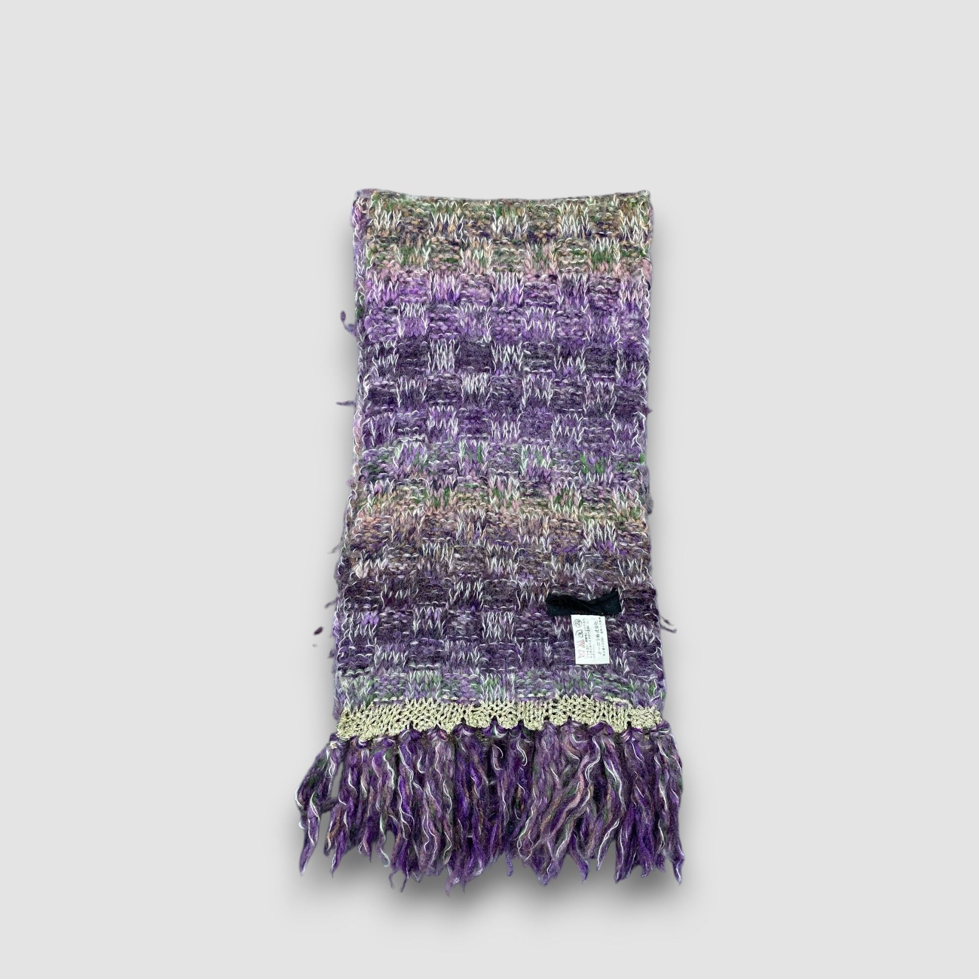 Anna Sui Vintage Anna Sui Scarf Muffler Wool Knit Crochet Scarves Size ONE SIZE - 3 Thumbnail