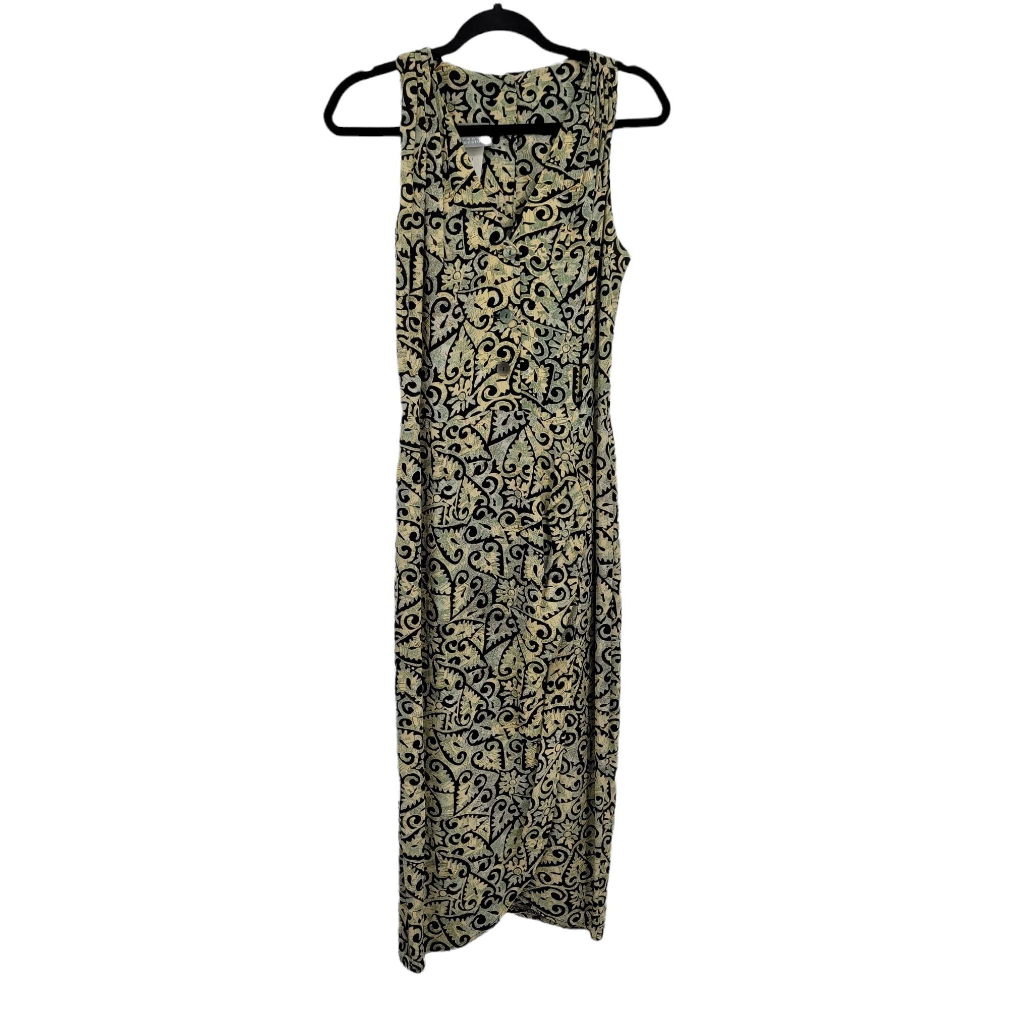 Vintage Vtg 80's Pinafore Midi Dress Sz S Green Sleeveless V-neck Mo Size S / US 4 / IT 40 - 1 Thumbnail