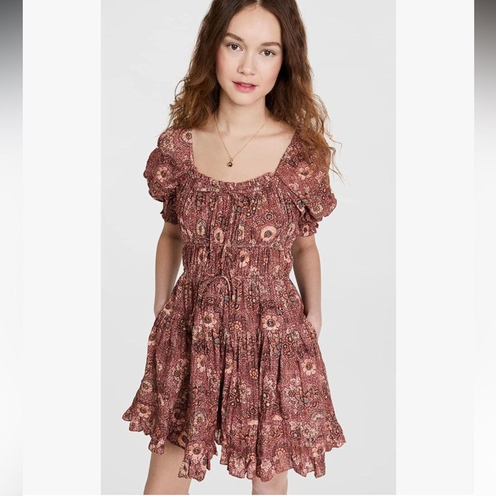 Ulla Johnson Ulla Johnson Juniper Dress - Size 4 - Brown/Red Size S / US 4 / IT 40 - 2 Thumbnail