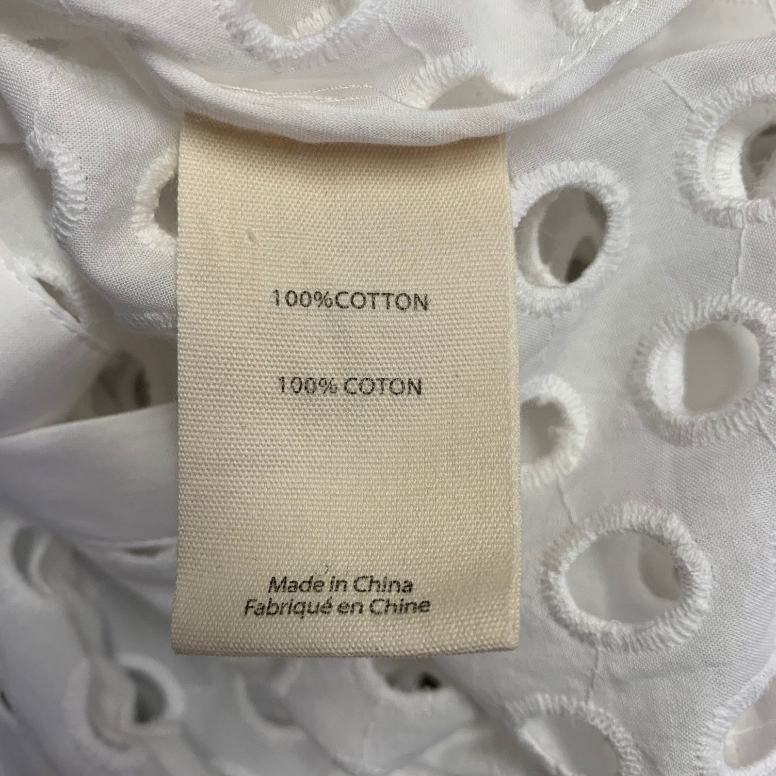 L'AGENCE L'AGENCE Size L White Cotton Eyelet Button Up Shirt Size L / US 10 / IT 46 - 6 Thumbnail