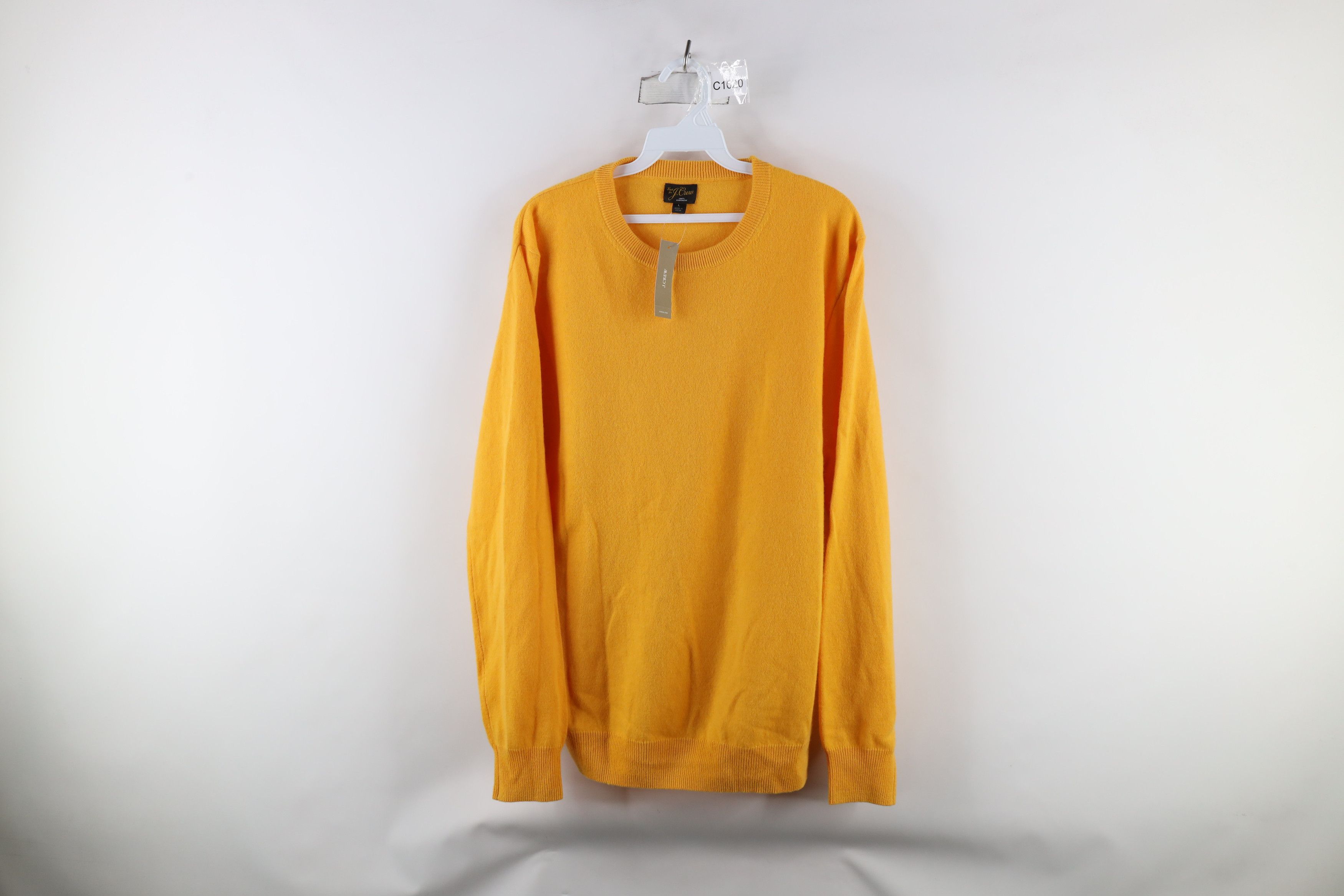 J.Crew × Vintage New J Crew Blank Soft Cashmere Knit Crewneck Sweater Yellow Size US L / EU 52-54 / 3 - 1 Thumbnail