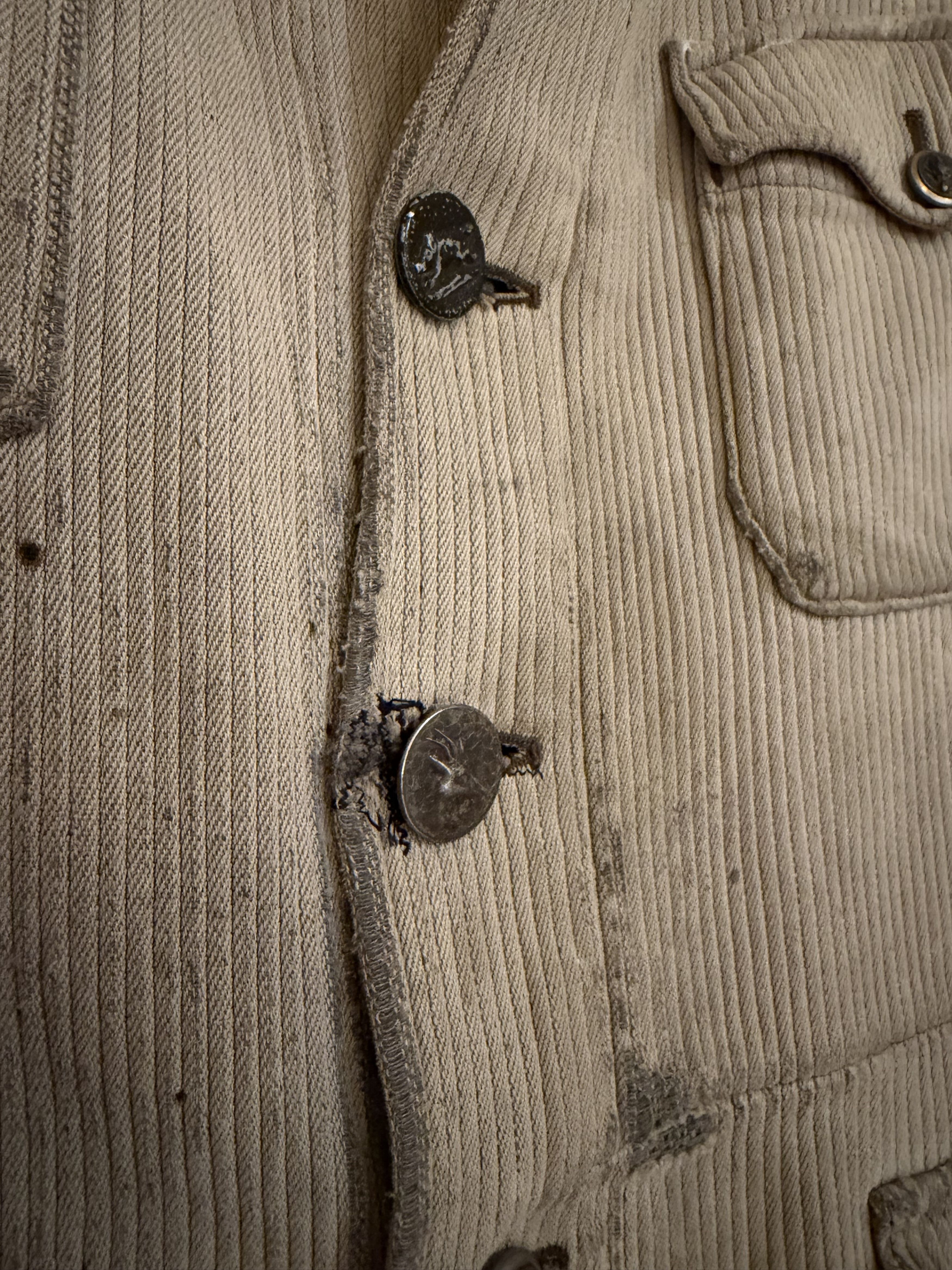 Vintage 1920s - 1950s Antique French chore jacket Size US S / EU 44-46 / 1 - 2 Thumbnail