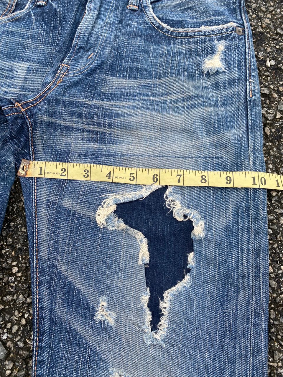 If Six Was Nine VINTAGE EDWIN 503 PACTHWORK DISTRESSED DENIM Size US 30 / EU 46 - 10 Thumbnail