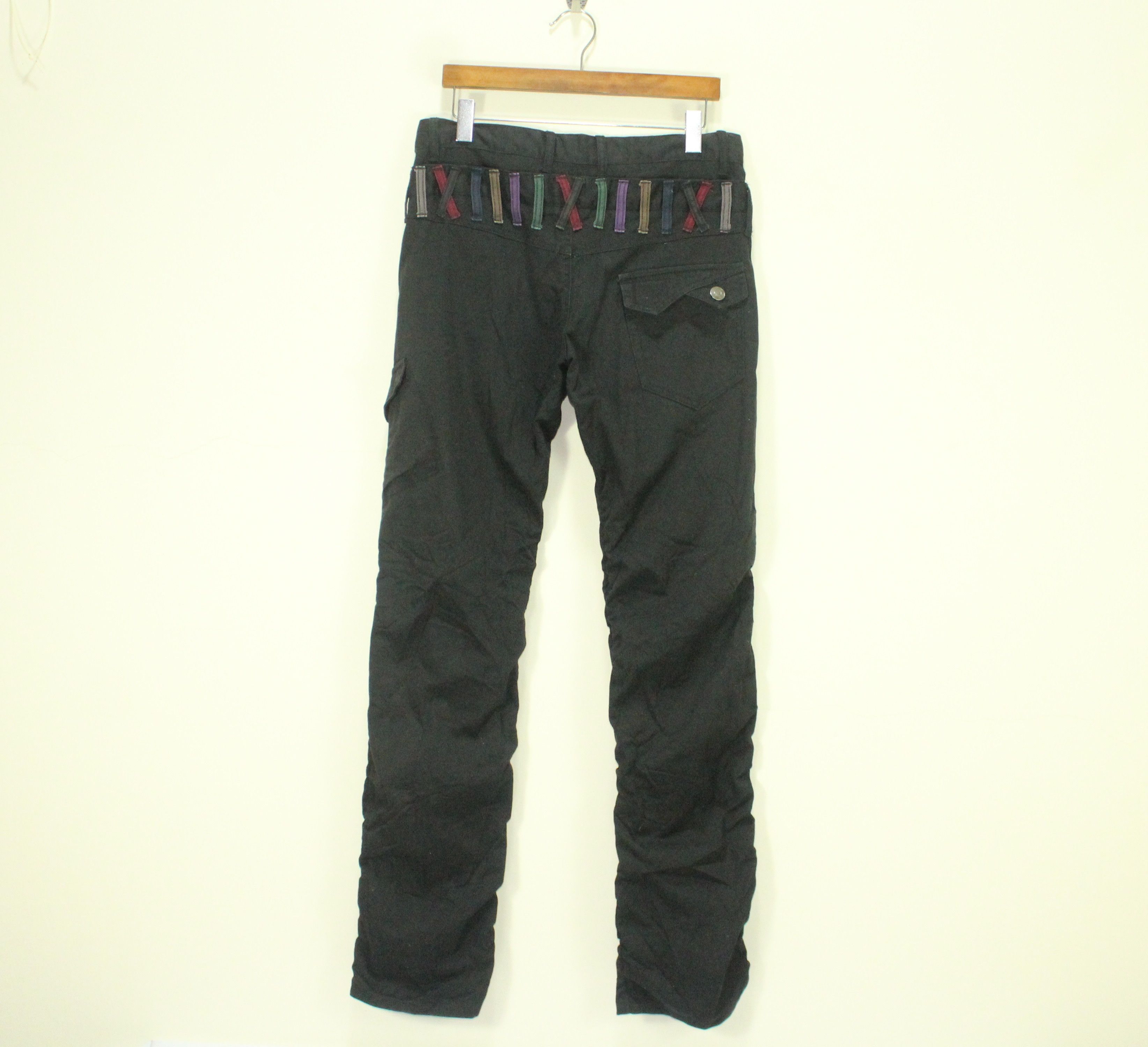 Japanese Brand Double Waist Pants Zipper Pants Side Pocket Wrinkled Seam Size US 33 - 9 Thumbnail
