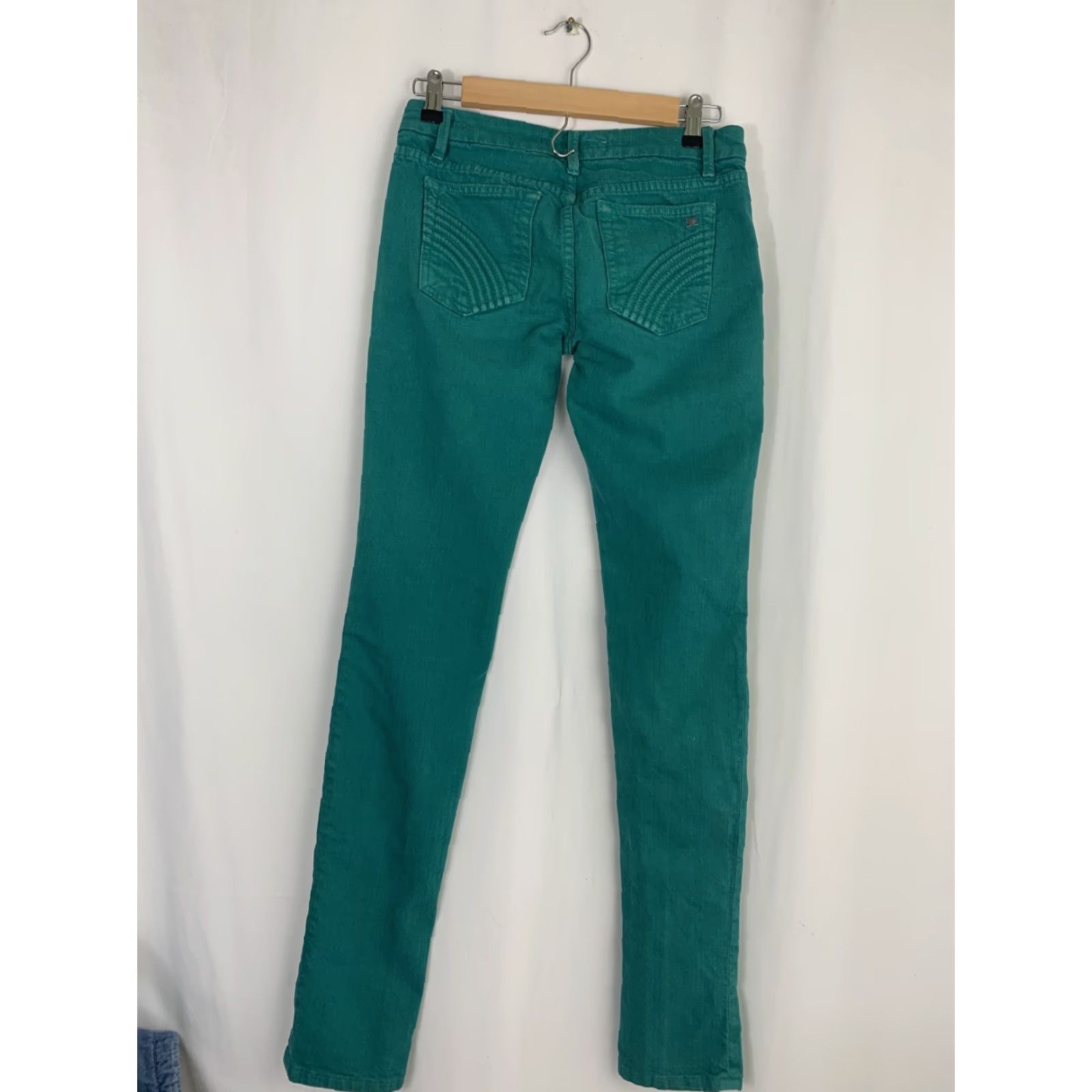 Vintage Joes Jeans Womens Jeans Chelsea Skinny 28x33 Stretch Jade Green 27 28in Inseam 33 Cotton Blend Denim Green Size 28" / US 6 / IT 42 - 6 Thumbnail
