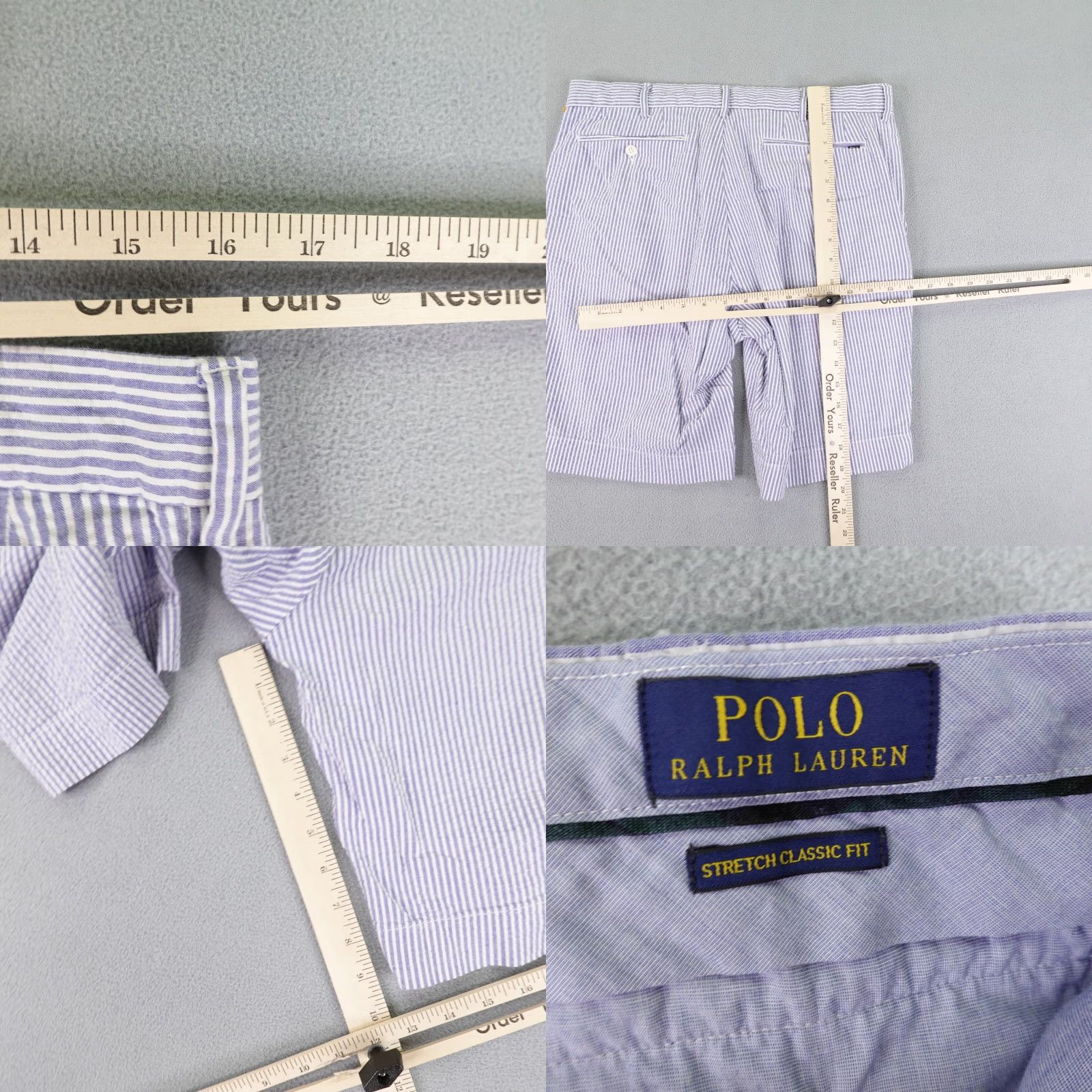 Polo Ralph Lauren Polo Ralph Lauren Short Mens 32 Blue White Seersucker Stripes Stretch Classic Size US XS / EU 42 / 0 - 8 Thumbnail