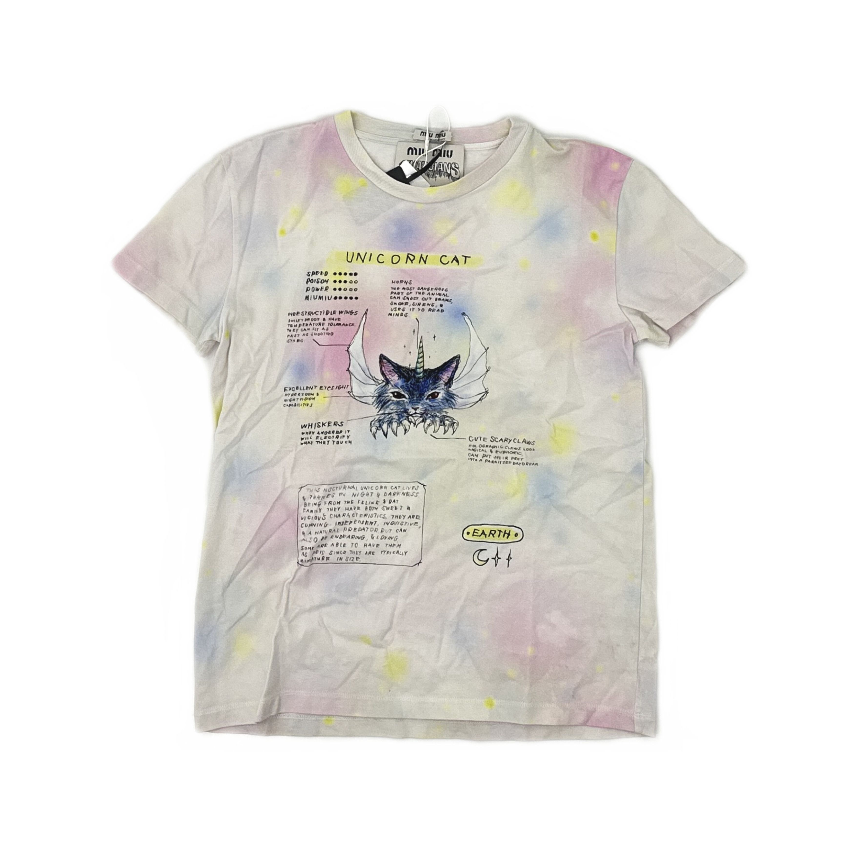 Miu Miu Miu Miu Unicorn Cat Graphic T-Shirt Size XS Size XS / US 0-2 / IT 36-38 - 1 Thumbnail