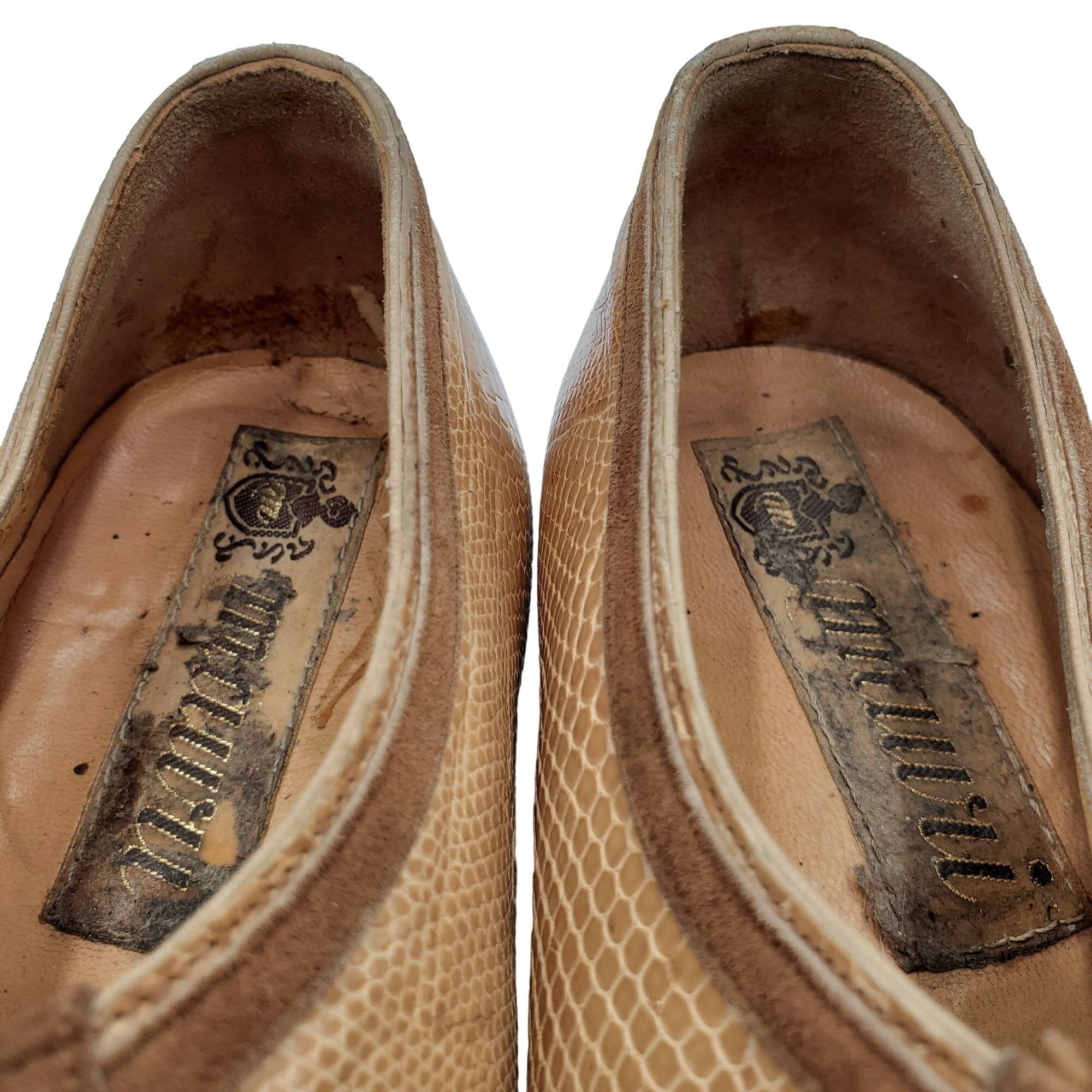 Mauri Vintage Mauri Italy Men 9 Exotic Teju Lizard Beige Tan Brown Size US 9 / EU 42 - 9 Thumbnail