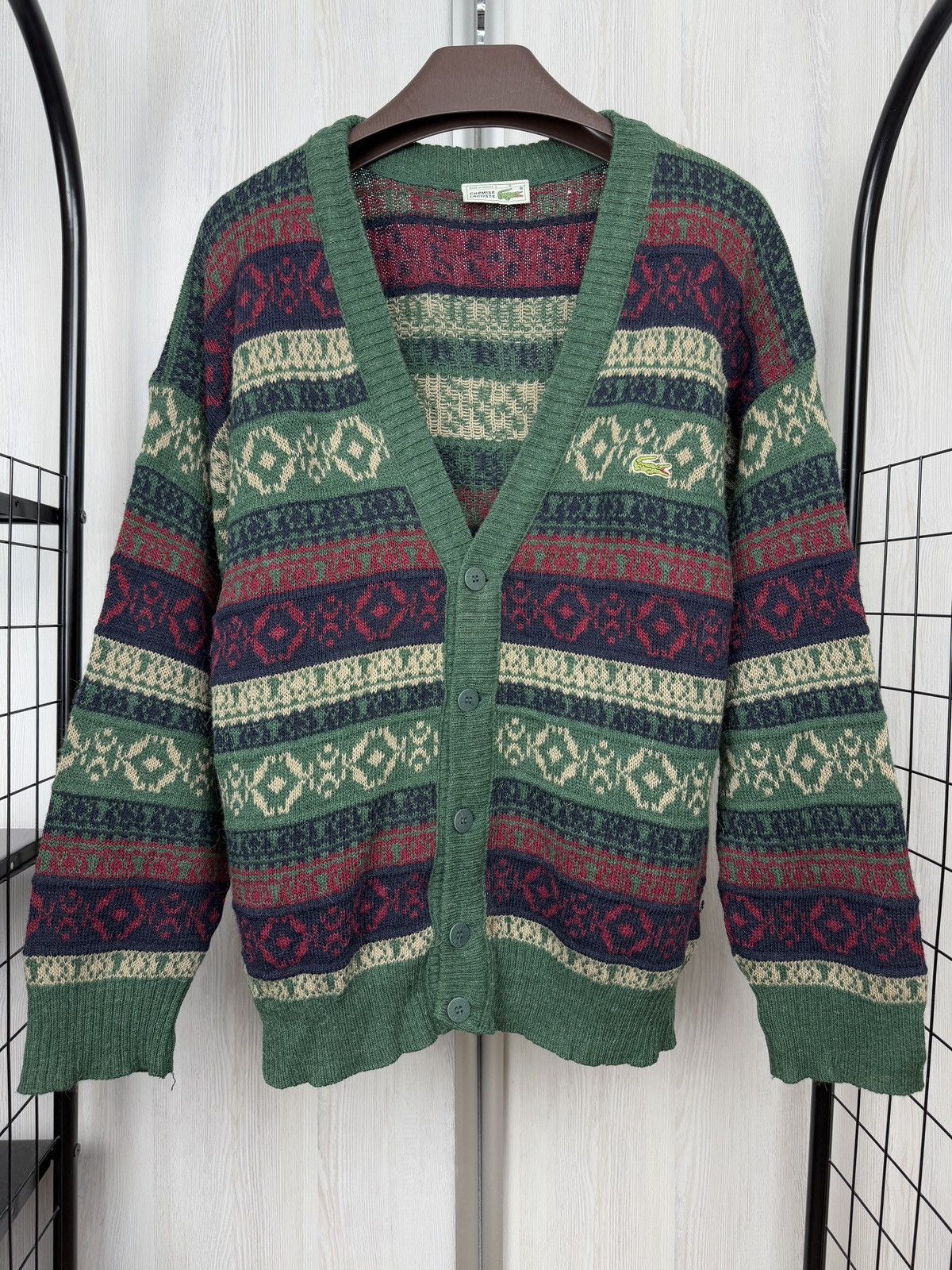 Lacoste Vintage CHEMISE LACOSTE FRANCE Fair Isle Knitted Cardigan 5 Size US L / EU 52-54 / 3 - 2 Thumbnail