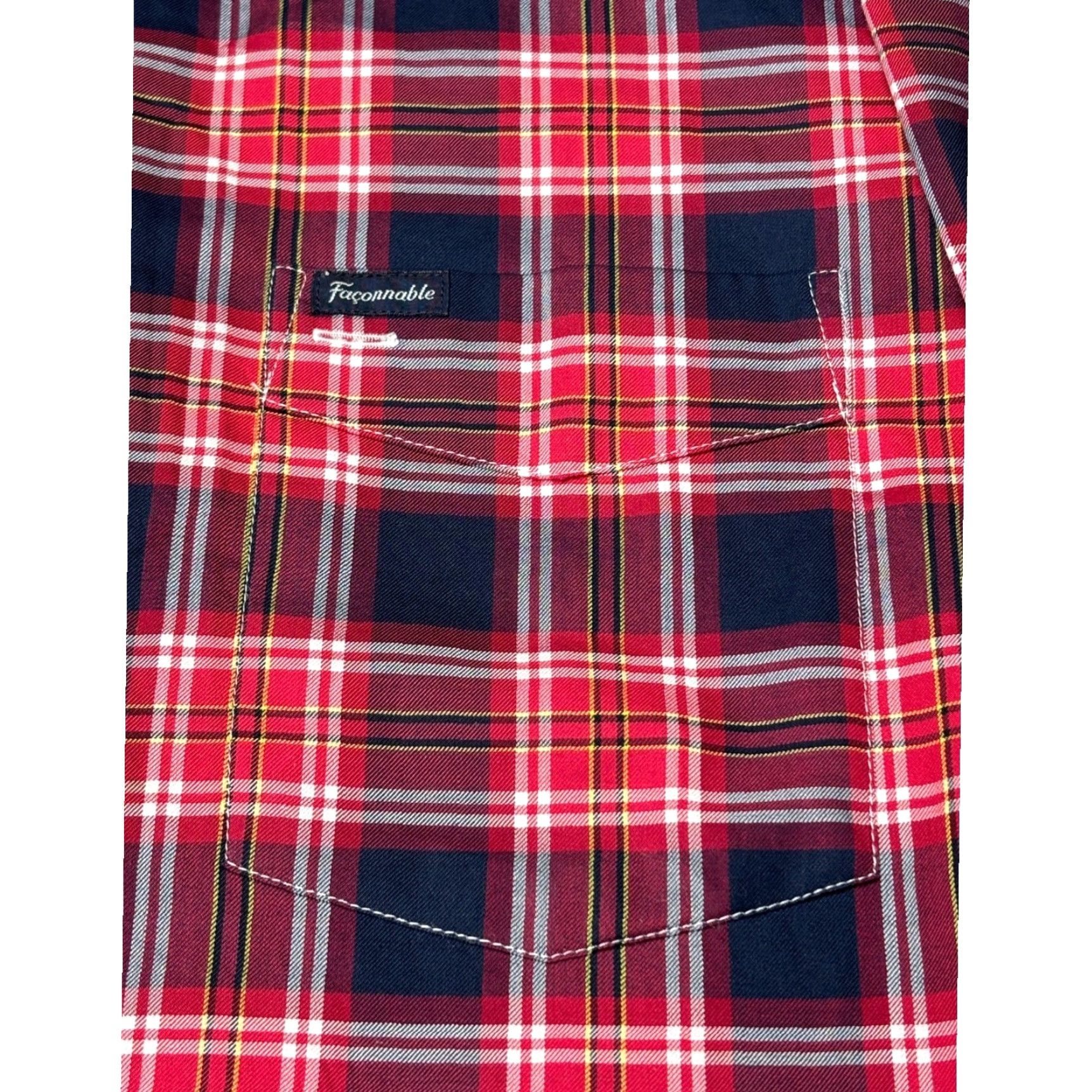 Faconnable Faconnable Club Deauville Mens Long Sleeve Button-Down Plaid Shirt L Red Cotton Button-Up Shirt Mens Size US L / EU 52-54 / 3 - 2 Thumbnail