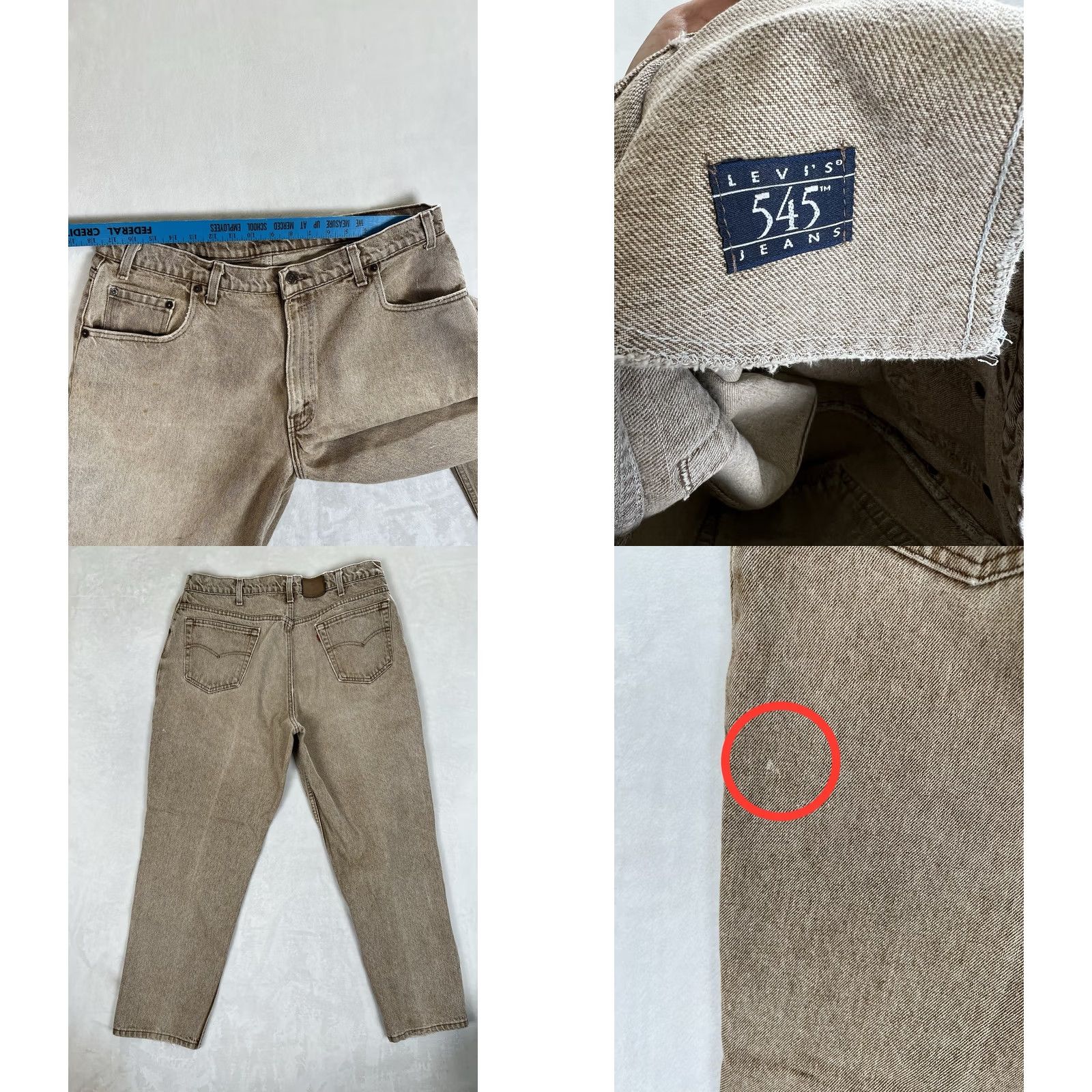Levi's VINTAGE Levi’s 545 Jeans Baggy Tapered 36x32 Brown 90s Men Size US 36 / EU 52 - 8 Thumbnail