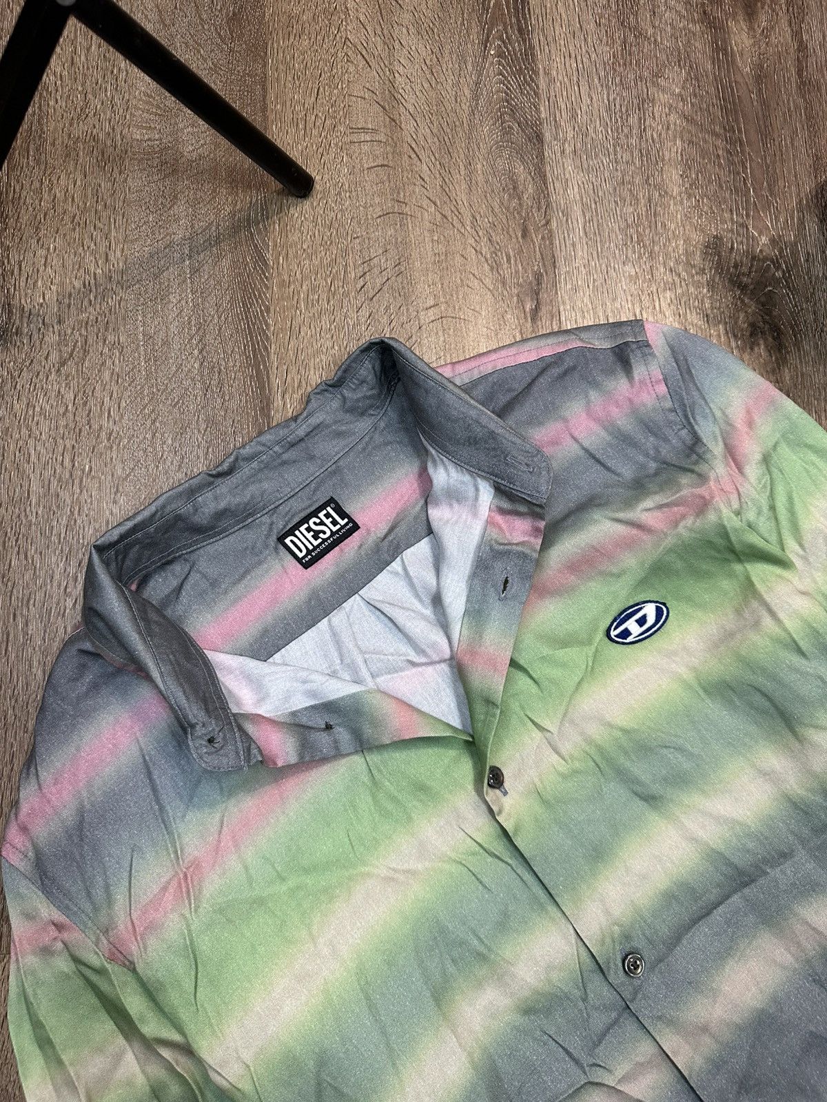 Diesel Diesel Avan-Garde Striped Shirt 100% Lyocell Size US L / EU 52-54 / 3 - 4 Thumbnail