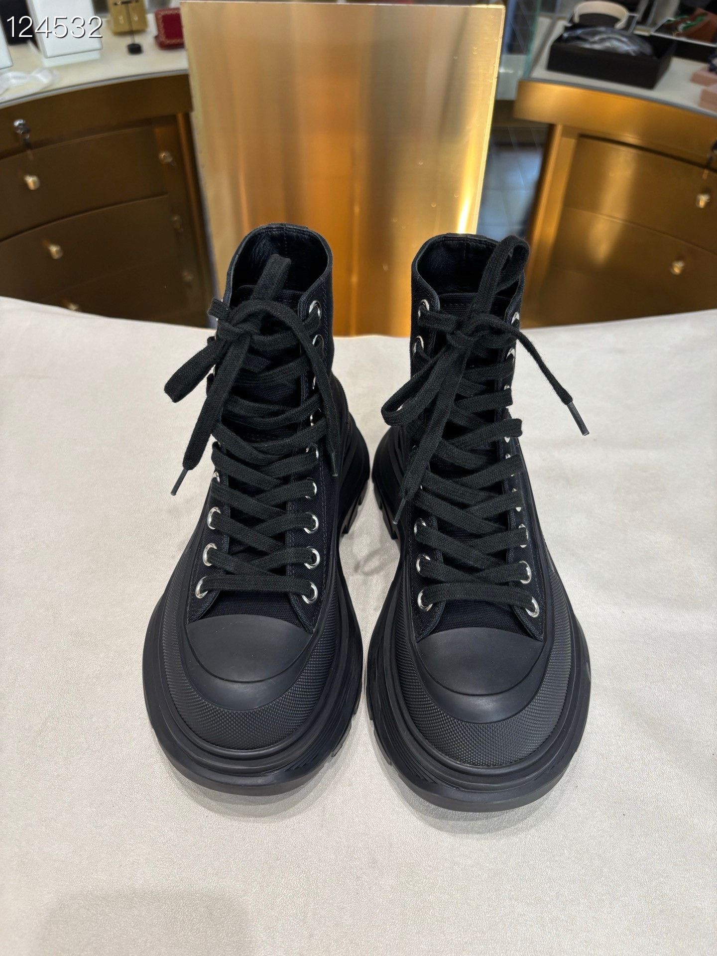 Alexander McQueen Alexander McQueen Tread Slick High-Top Platform Shoes Size US 4.5 / IT 34.5 - 1 Thumbnail