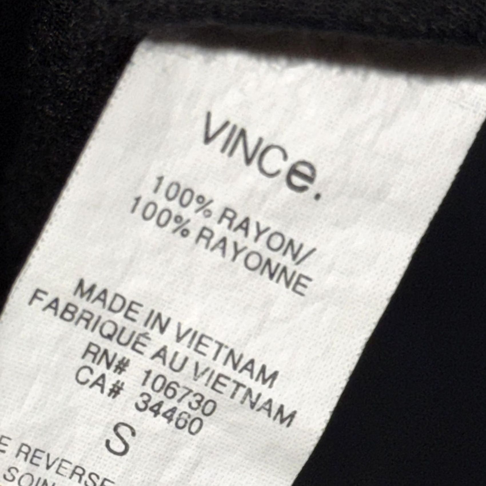 Vince Vince Shirt Womens Small Black Scoop Neck Dolman Cap Sleeve 100% Rayon Soft Size S / US 4 / IT 40 - 5 Thumbnail
